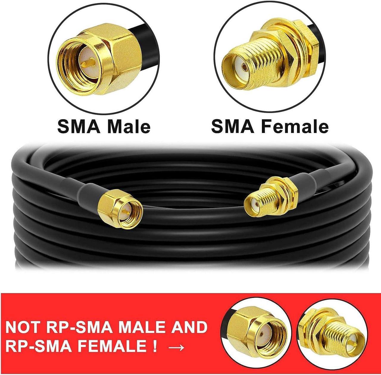 Alt view image 5 of 7 - YOTENKO SMA Antenna Extension Cable 16.4Ft + 5PCS SMA RF Coax Connector Kit,SMA Male to SMA Female RG58 Coaxial Cable Low-Loss for 3G 4G LTE Router ADS-B SDR USB Dongle Receiver Antenna Extension Wire