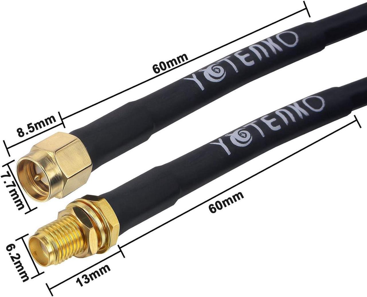 Alt view image 6 of 7 - YOTENKO SMA Antenna Extension Cable 16.4Ft + 5PCS SMA RF Coax Connector Kit,SMA Male to SMA Female RG58 Coaxial Cable Low-Loss for 3G 4G LTE Router ADS-B SDR USB Dongle Receiver Antenna Extension Wire
