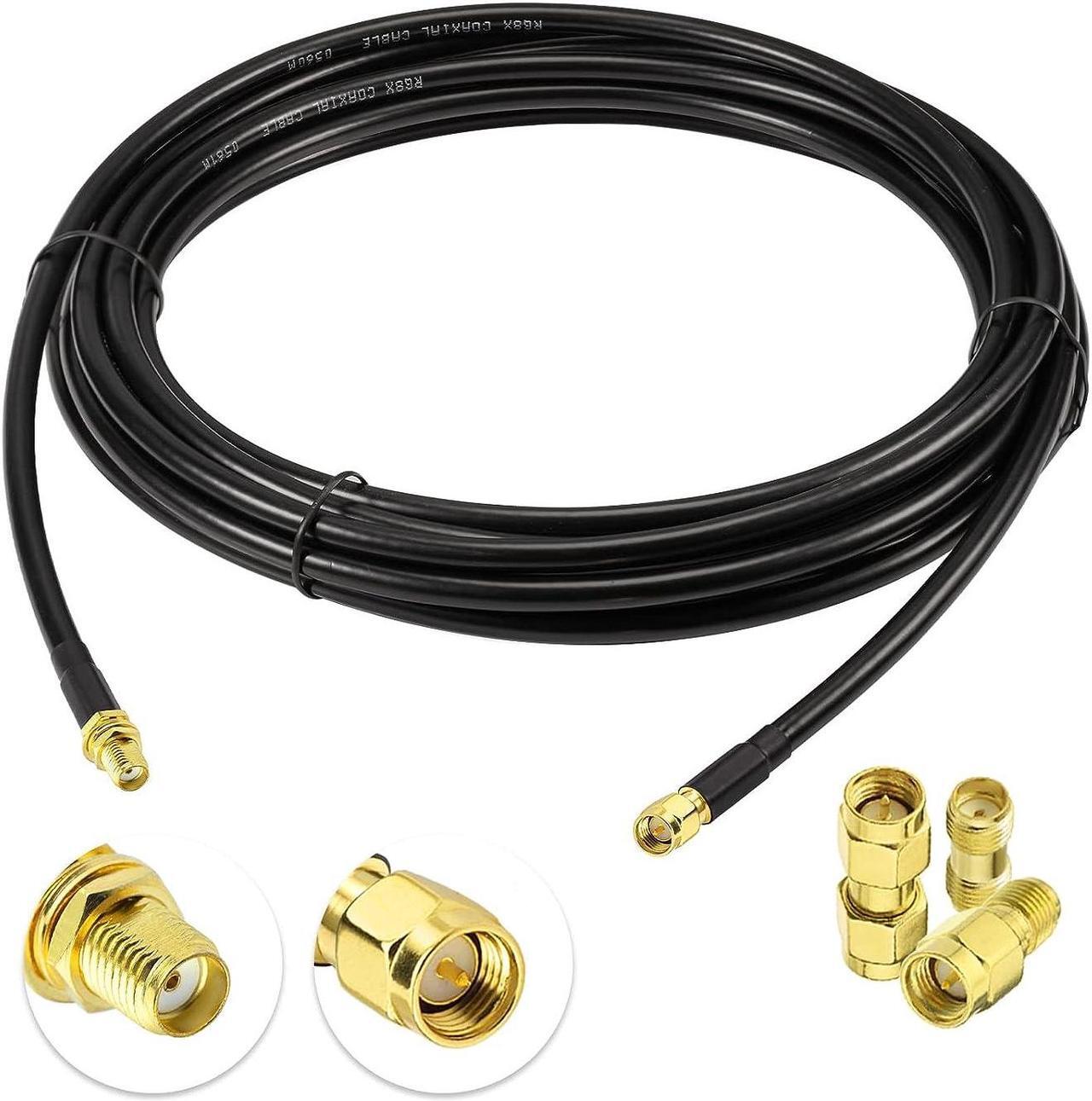 Main image of Superbat SMA Male to SMA Female Bulkhead RF Coaxial Cable RG8X Cable 15ft + 3pcs RF Coax SMA Adapter Kit for SDR Antenna Ham Radio,3G 4G LTE Antenna,ADS-B,GPS etc.