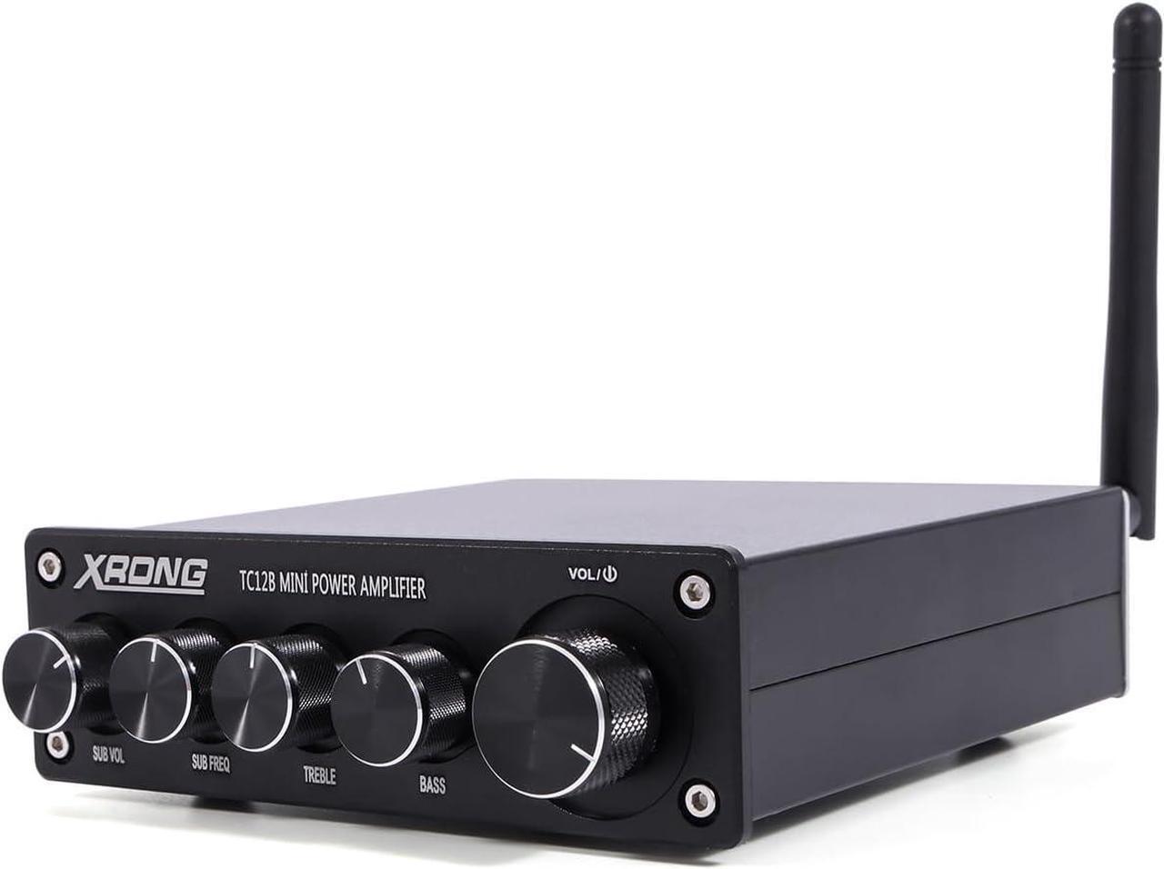 Main image of XRONG Subwoofer Amplifier Home Audio, Bluetooth Amplifier 5.0 Stereo,2.1 Channel Mini Hi-Fi Class D Integrated Amp 80 Watt x2+80 Watt for Home Outdoor Passive Speakers,Powered Subwoofer