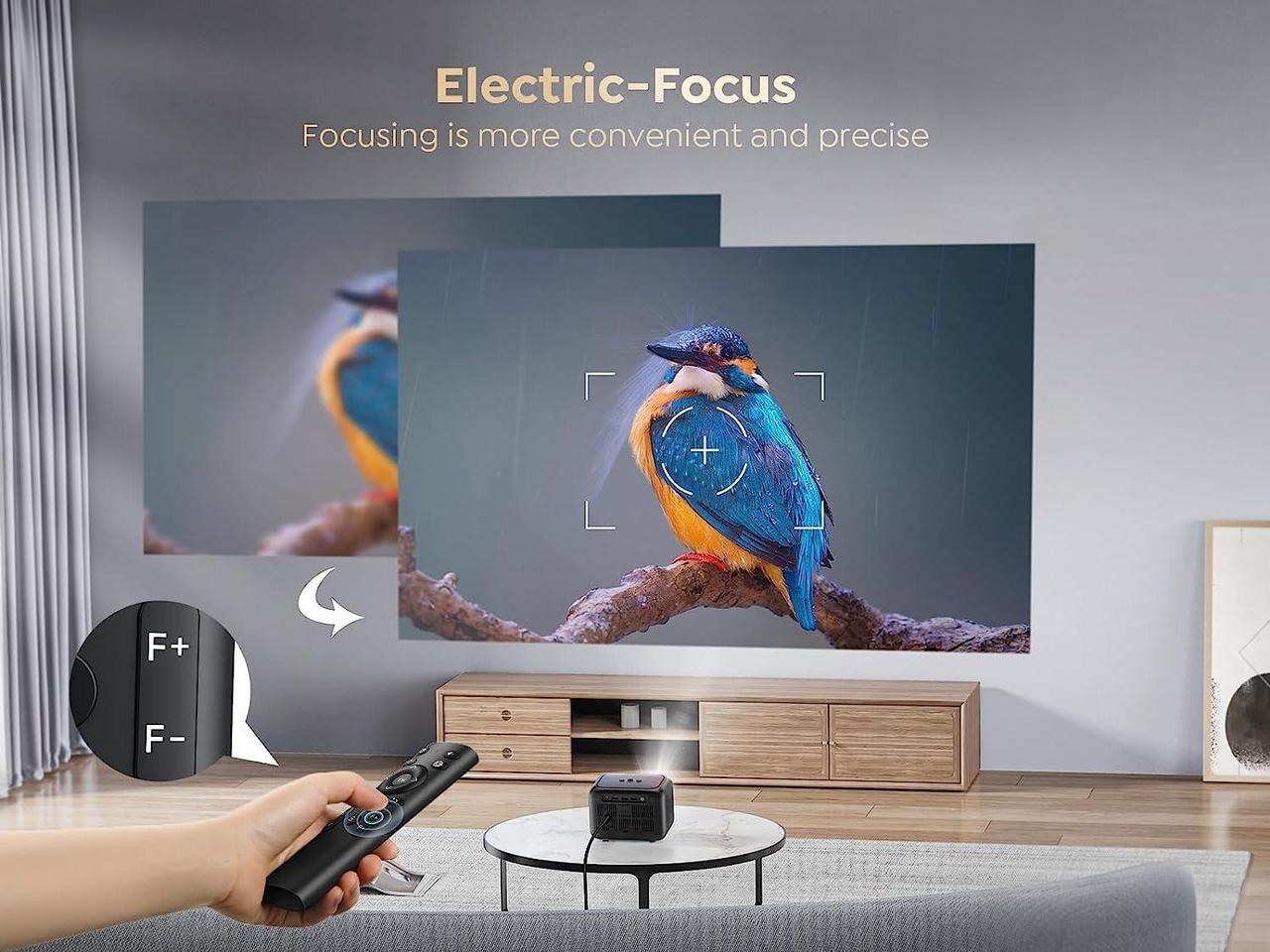 Alt view image 3 of 7 - [Electric Focus/Mini Body]Mini Projector with WiFi 6 and Bluetooth 5.2, 2025 Upgrade TOPTRO TR25 Portable Projector, 1080P FHD, ±40° Electric Keystone Correction, Movie Projector for iOS/Android/PS5