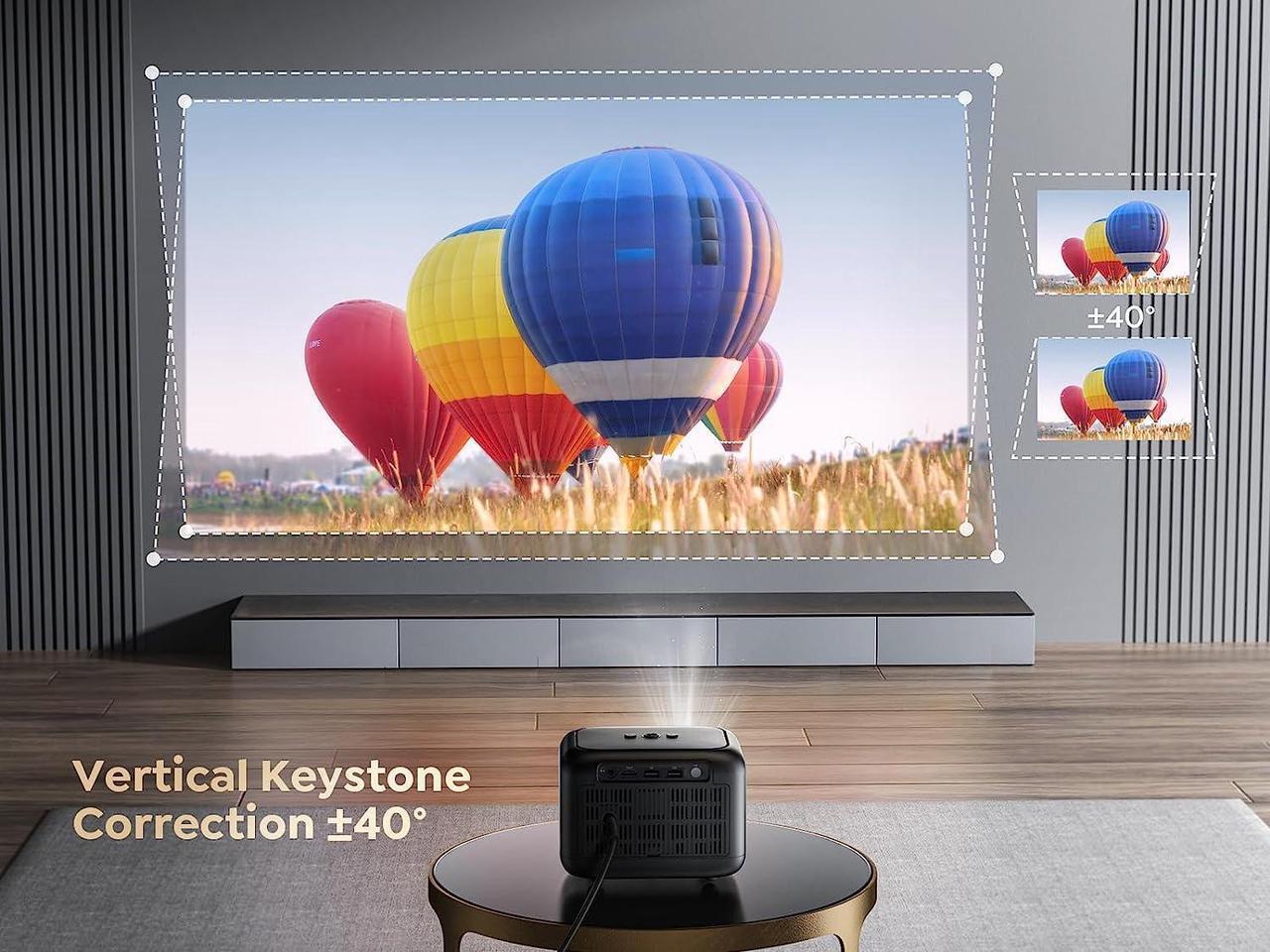 Alt view image 5 of 7 - [Electric Focus/Mini Body]Mini Projector with WiFi 6 and Bluetooth 5.2, 2025 Upgrade TOPTRO TR25 Portable Projector, 1080P FHD, ±40° Electric Keystone Correction, Movie Projector for iOS/Android/PS5
