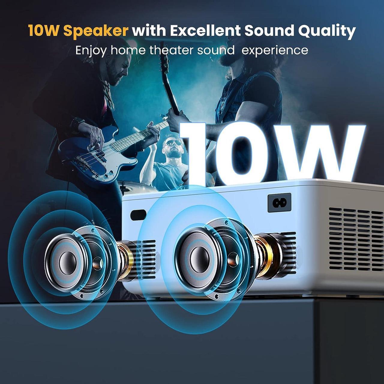 Alt view image 5 of 7 - FANGOR 5G WiFi Bluetooth Projector - 540 ANSI Native 1080P HD Outdoor Movie Projector 4K Support, Portable Home Theater Video Projector with Zoom & HiFi Speaker, Compatible with TV Stick/Phone/PC/USB