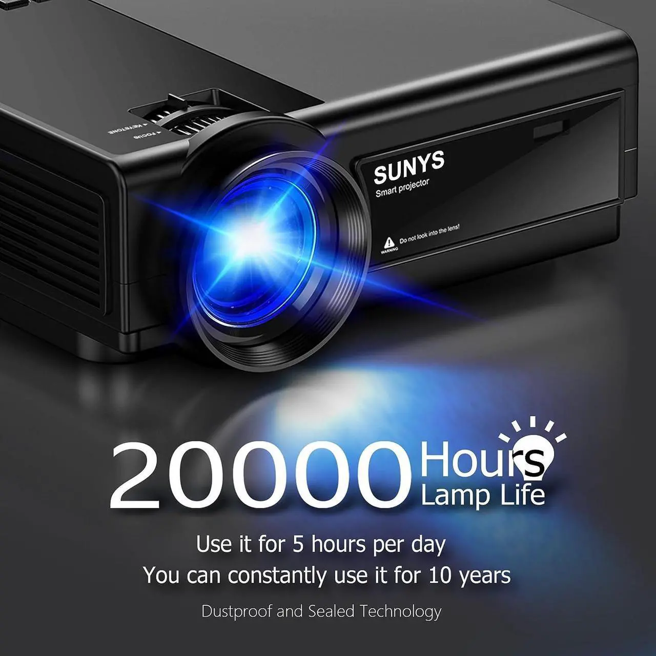 Alt view image 4 of 7 - SUNYS Projector, Mini Projector with WiFi and Bluetooth Native 1080P 12000 Lumens Projectors, Welcome to consult