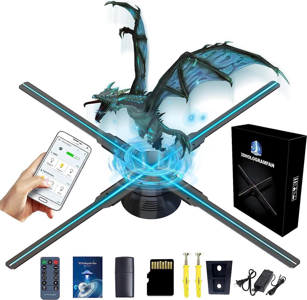 Main image of 3D Hologram Fan,Missyou 18.1 Inch Hologram Fan WiFi Projector with 700 Video Library, Tabletop Holographic LED Ceiling Skylight Night Light for Halloween, Shop, Bar,Casino, Party Advertising Display