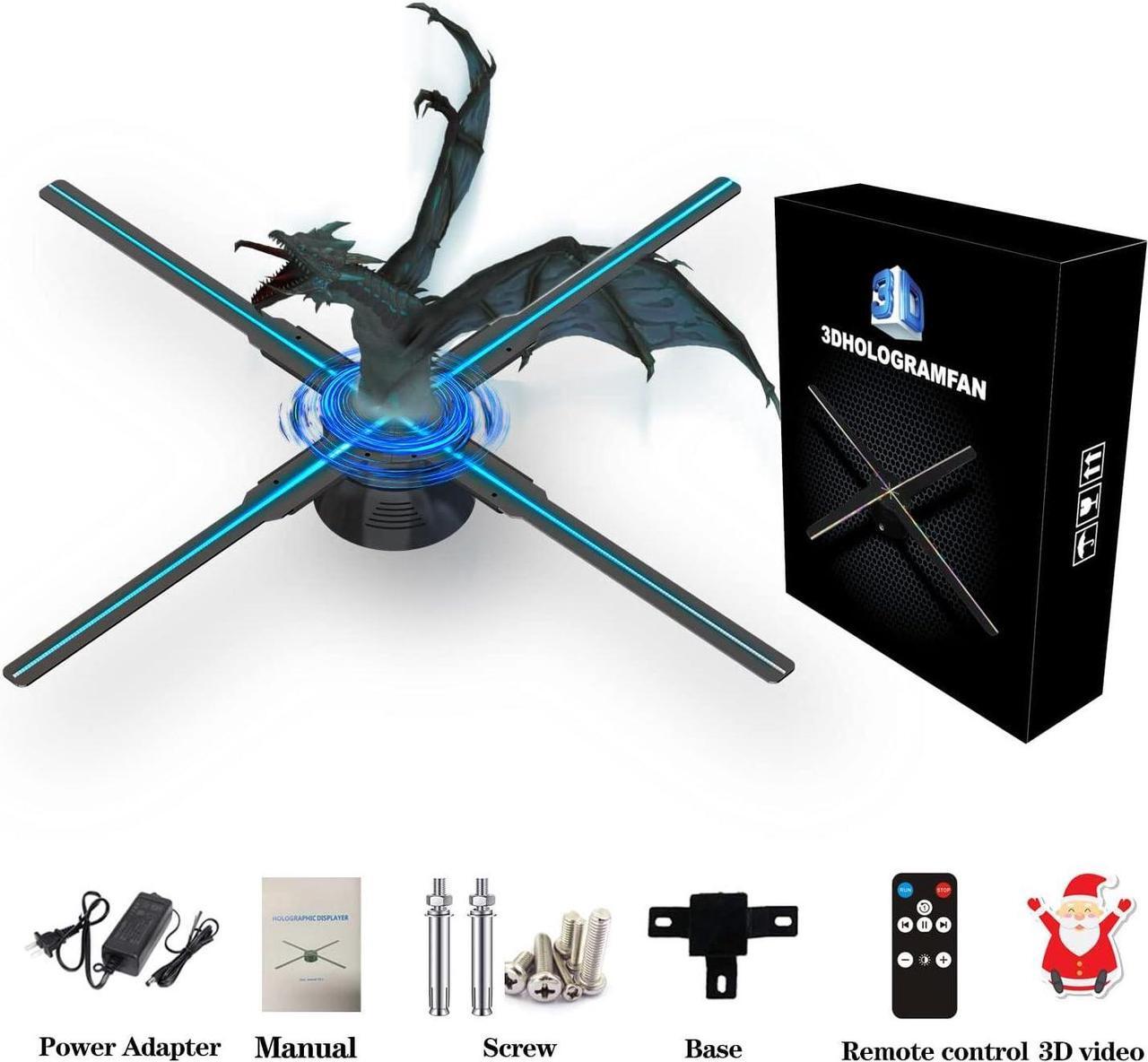 Alt view image 7 of 7 - 3D Hologram Fan,Missyou 18.1 Inch Hologram Fan WiFi Projector with 700 Video Library, Tabletop Holographic LED Ceiling Skylight Night Light for Halloween, Shop, Bar,Casino, Party Advertising Display