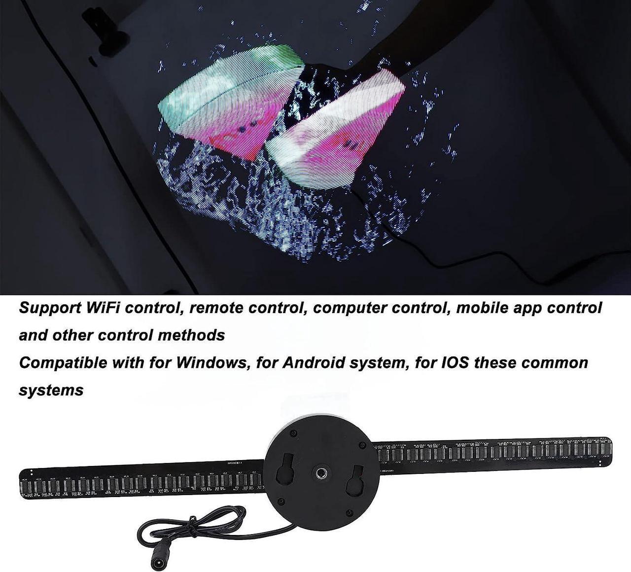 Alt view image 7 of 7 - 3D Advertising Machine, Led Hologram Projector Fan 224 Light Beads High Resolution 3D Advertising Player Support Wifi/App, Holographic Projection for Business Store Shop Bar, Built in 16Gb Tf Card(#1)
