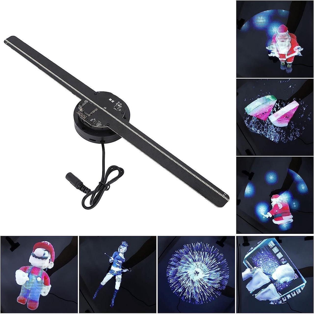 Alt view image 2 of 7 - 3D Advertising Machine, Led Hologram Projector Fan 224 Light Beads High Resolution 3D Advertising Player Support Wifi/App, Holographic Projection for Business Store Shop Bar, Built in 16Gb Tf Card(#1)