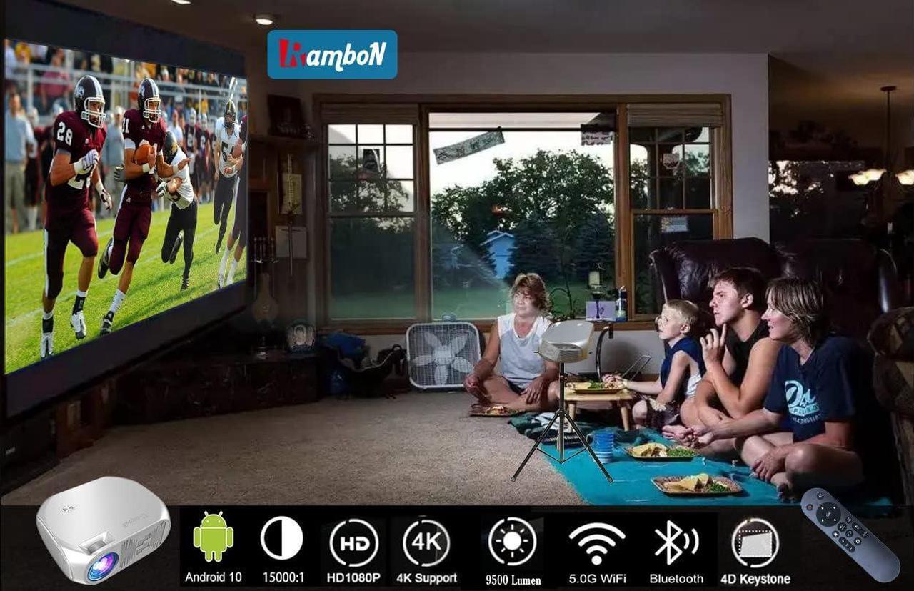 Alt view image 3 of 7 - RamboN Native 1080P Full HD 4K Supported Movie 5G WiFi Projector, , 9500L Smart Projector,Support 4D Keystone Correction, Zoom, PPT, Welcome to consult