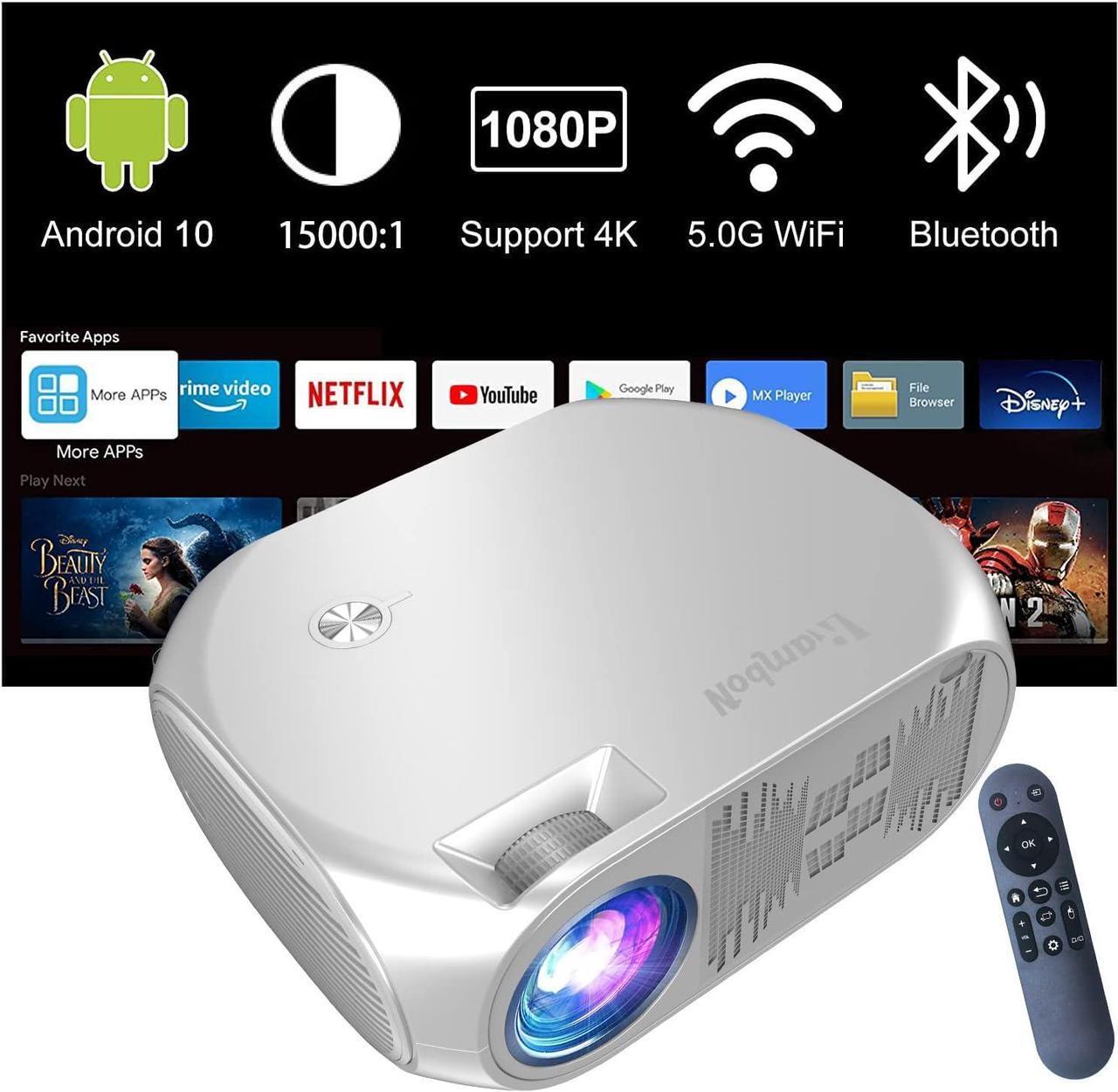 Alt view image 2 of 7 - RamboN Native 1080P Full HD 4K Supported Movie 5G WiFi Projector, , 9500L Smart Projector,Support 4D Keystone Correction, Zoom, PPT, Welcome to consult
