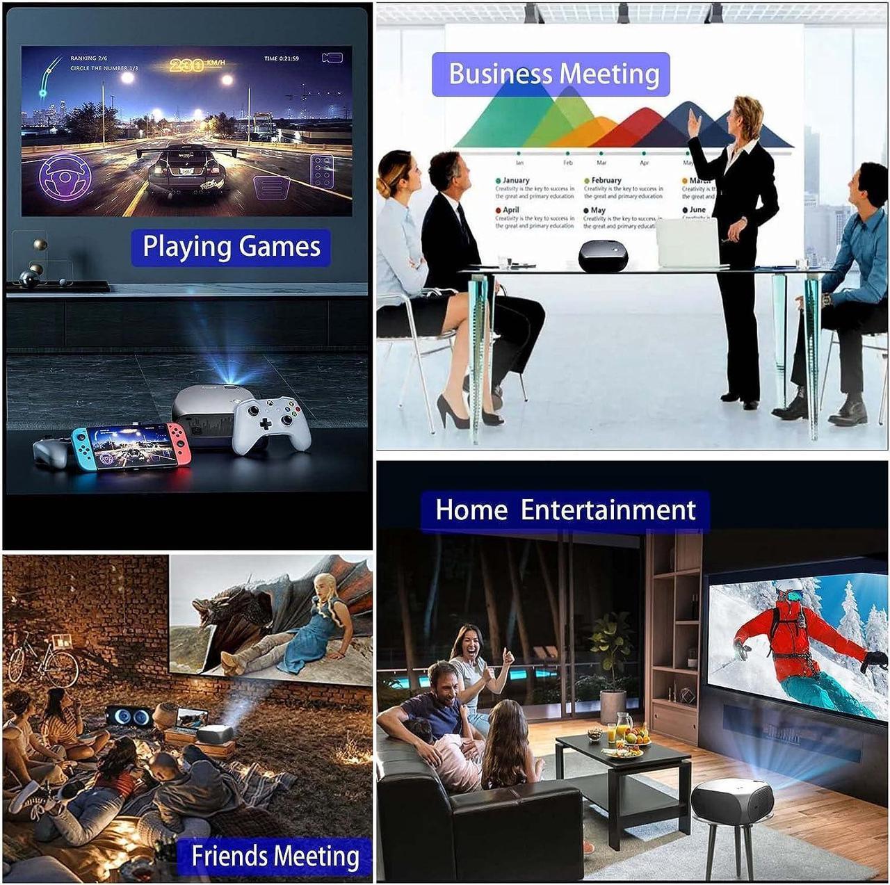 Alt view image 7 of 7 - RamboN Native 1080P Full HD 4K Supported Movie 5G WiFi Projector, , 9500L Smart Projector,Support 4D Keystone Correction, Zoom, PPT, Welcome to consult