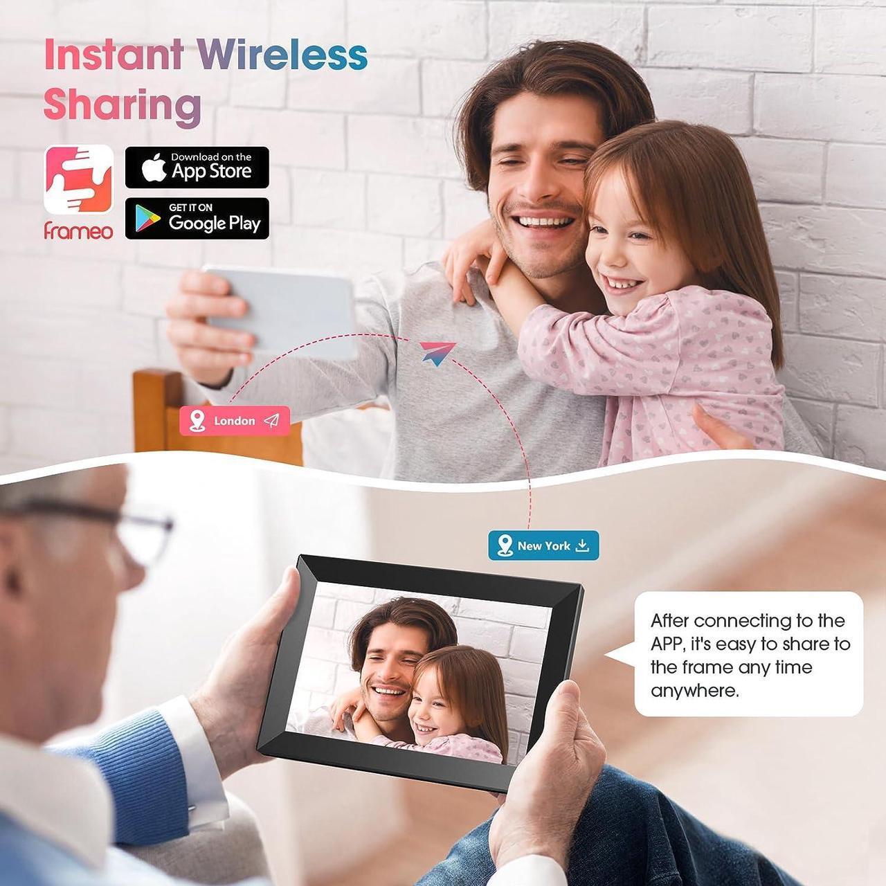Alt view image 2 of 7 - WiFi 10.1'' Digital Picture Frame with 1280x800 Resolution, Touchscreen Digital Photo Frame Share Photos and Videos Remotely via APP - Gift Guide for Family and Friends, Welcome to consult