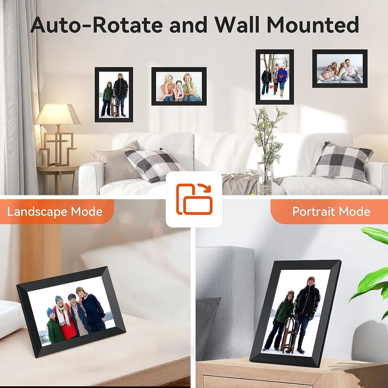 Alt view image 4 of 5 - Apofial Digital Picture Frame 10.1 Inch WiFi Digital Photo Frame,1280 * 800 HD IPS Touch Screen Smart Cloud Photo Frame, to Share Photos Or Videos Remotely Via APP Email (1 Black), Welcome to consult