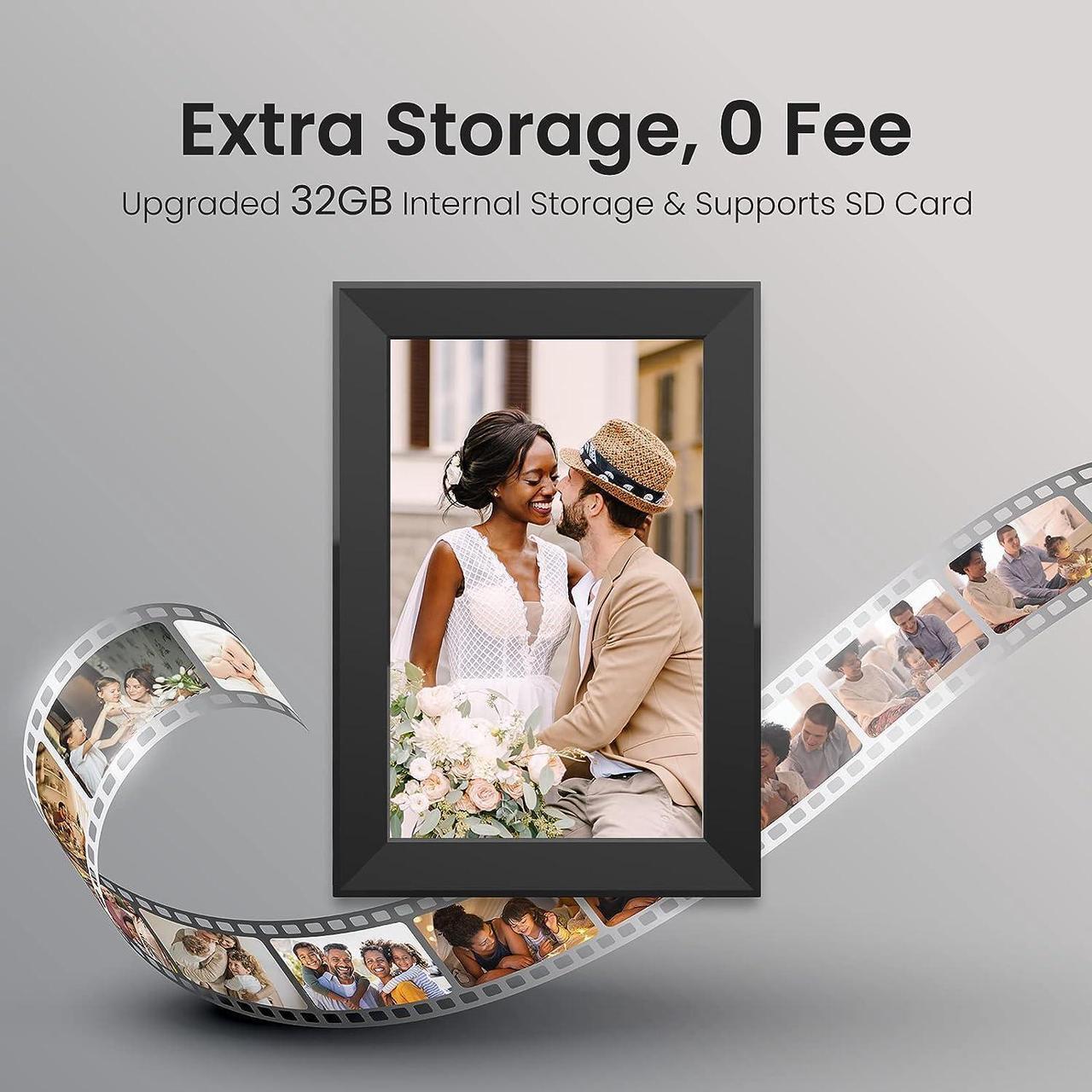 Alt view image 5 of 6 - SKYRHYME 10.1 Inch Digital Picture Frame with 32GB Storage, FRAMEO WiFi Digital Photo Frame, 1280 * 800 IPS Touch Screen, Auto-Rotate Slideshow, Easy to Share Photo/Video via Free App