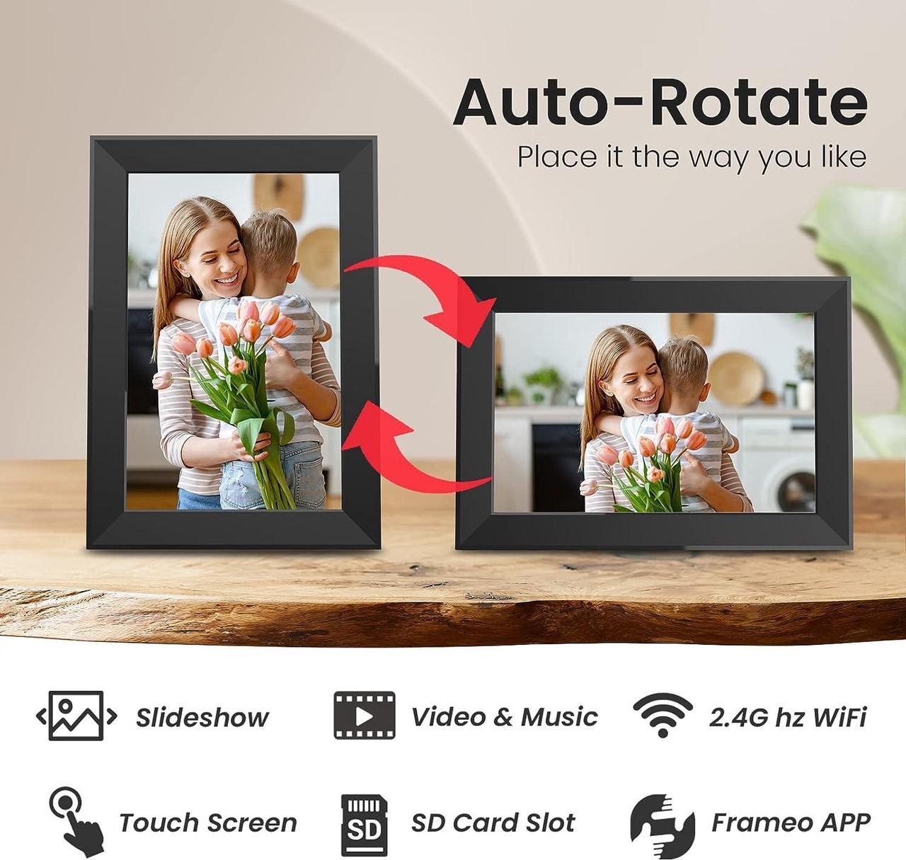 Alt view image 4 of 6 - SKYRHYME 10.1 Inch Digital Picture Frame with 32GB Storage, FRAMEO WiFi Digital Photo Frame, 1280 * 800 IPS Touch Screen, Auto-Rotate Slideshow, Easy to Share Photo/Video via Free App
