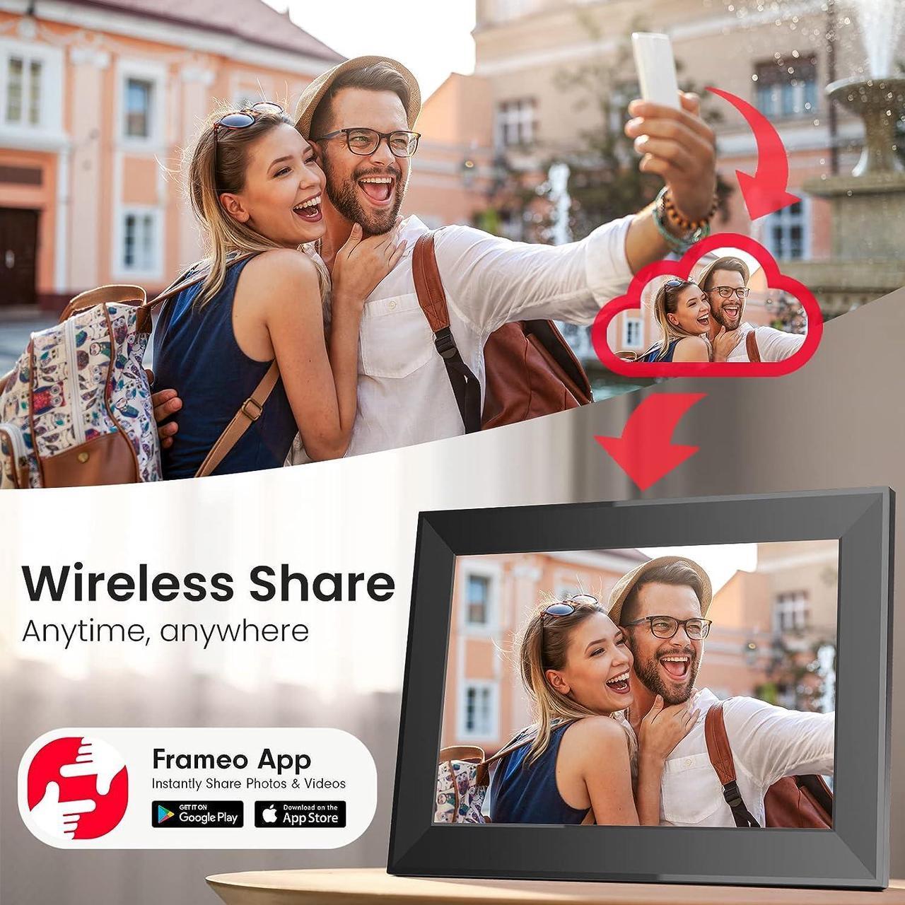 Alt view image 3 of 6 - SKYRHYME 10.1 Inch Digital Picture Frame with 32GB Storage, FRAMEO WiFi Digital Photo Frame, 1280 * 800 IPS Touch Screen, Auto-Rotate Slideshow, Easy to Share Photo/Video via Free App