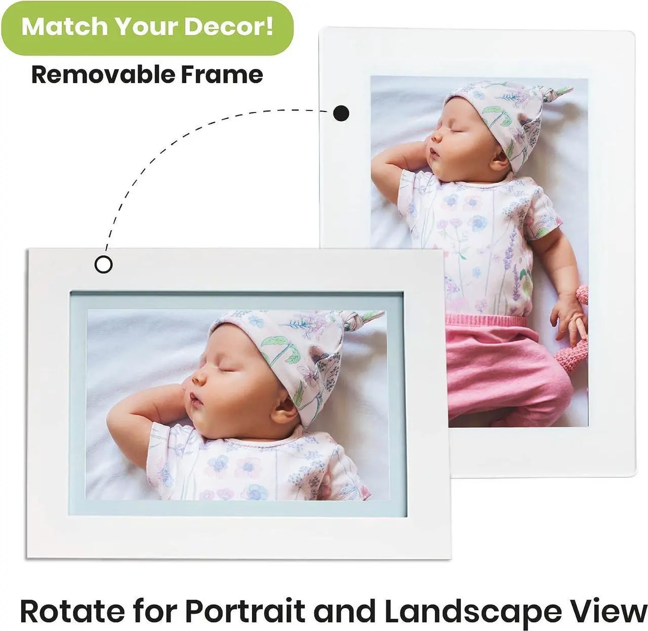 Alt view image 6 of 7 - PhotoSpring 10in WiFi Digital Picture Frame, Email Family Photos to The Frame, or by App, Web. Easy Touchscreen Setup, 1280x800 Display, Plays Videos, White, Welcome to consult