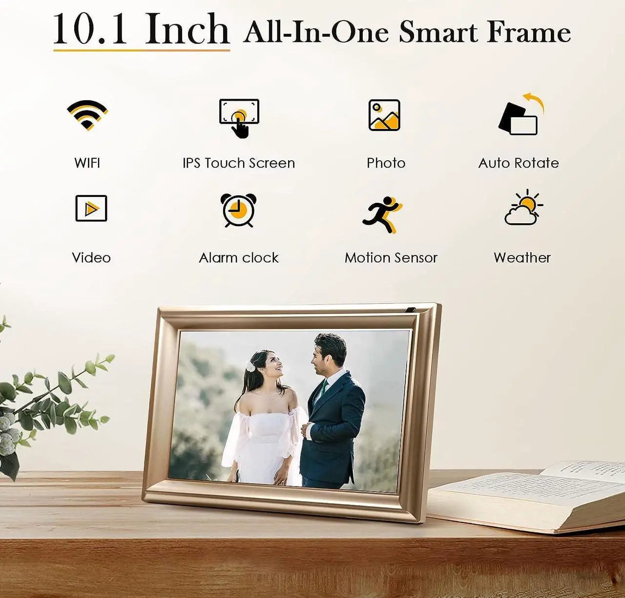 Alt view image 3 of 7 - WiFi Digital Photo Frame 10.1 Inch IPS HD Cloud Smart Digital Picture Frame,16GB Storage, Wall Mountable, Auto-Rotate, Share Photos via App, Auto-Rotate, Send Photos from Anywhere, Welcome to consult