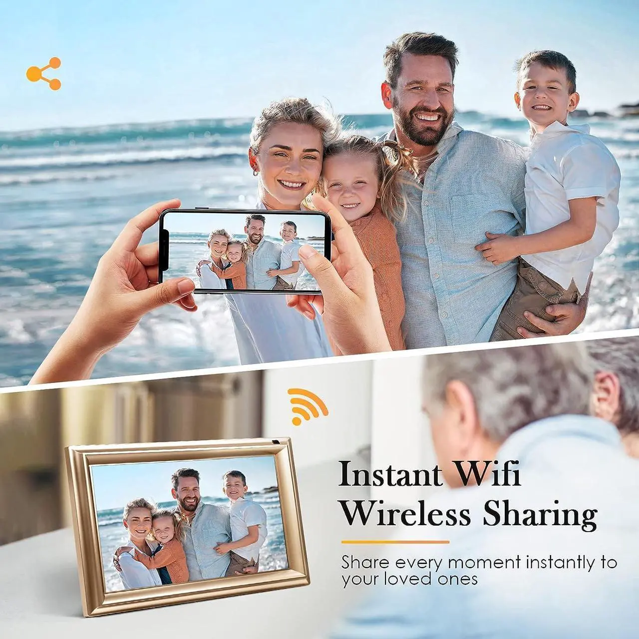 Alt view image 4 of 7 - WiFi Digital Photo Frame 10.1 Inch IPS HD Cloud Smart Digital Picture Frame,16GB Storage, Wall Mountable, Auto-Rotate, Share Photos via App, Auto-Rotate, Send Photos from Anywhere, Welcome to consult