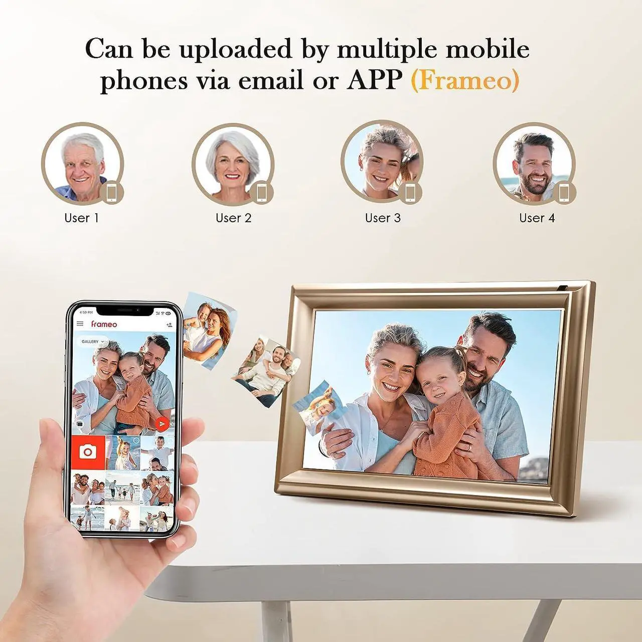 Alt view image 5 of 7 - WiFi Digital Photo Frame 10.1 Inch IPS HD Cloud Smart Digital Picture Frame,16GB Storage, Wall Mountable, Auto-Rotate, Share Photos via App, Auto-Rotate, Send Photos from Anywhere, Welcome to consult