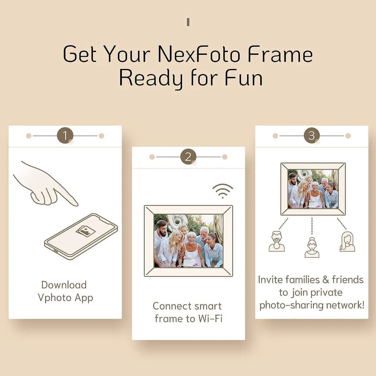 Alt view image 6 of 7 - NexFoto Digital Picture Frame Large 13.3 Inch 32GB with Remote Control, WiFi Digital Photo Wood Frame with IPS Touch Screen, Instantly Share Photos Videos via App,Gift for Grandparents