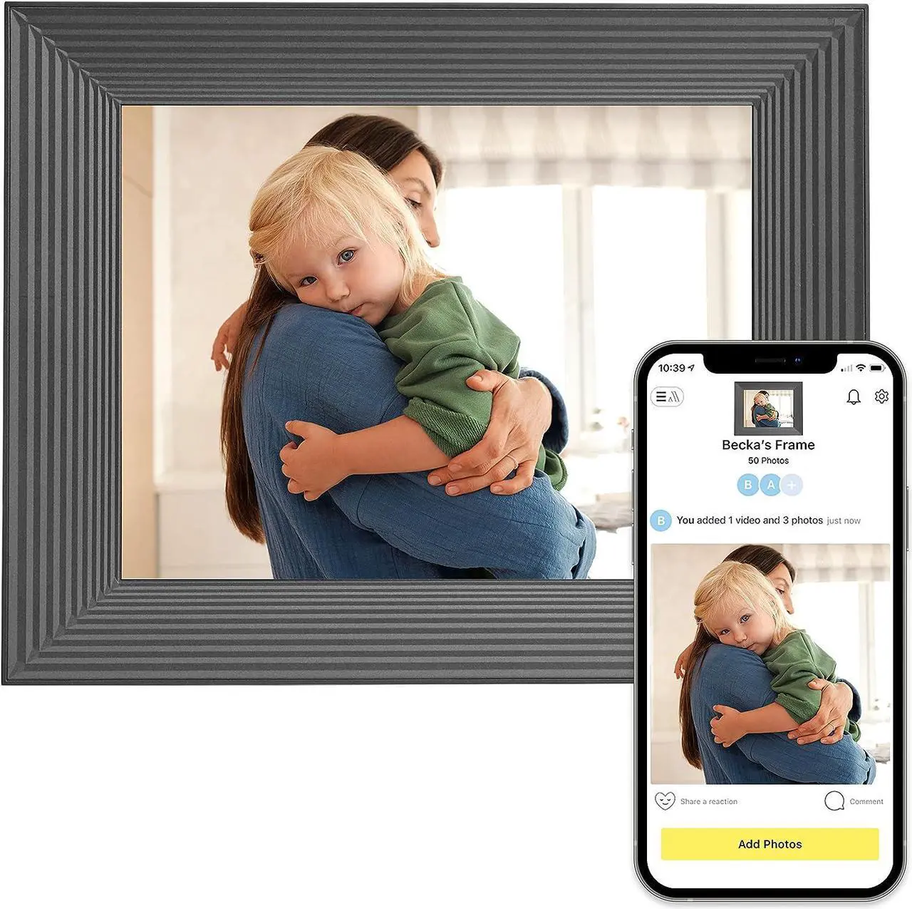 Main image of Aura Mason WiFi Digital Picture Frame | The Best Digital Frame for Gifting | Send Photos from Your Phone | Quick, Easy Setup in Aura App | Free Unlimited Storage | Graphite, Welcome to consult