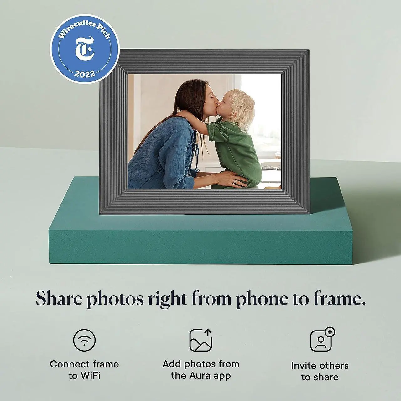 Alt view image 2 of 5 - Aura Mason WiFi Digital Picture Frame | The Best Digital Frame for Gifting | Send Photos from Your Phone | Quick, Easy Setup in Aura App | Free Unlimited Storage | Graphite, Welcome to consult
