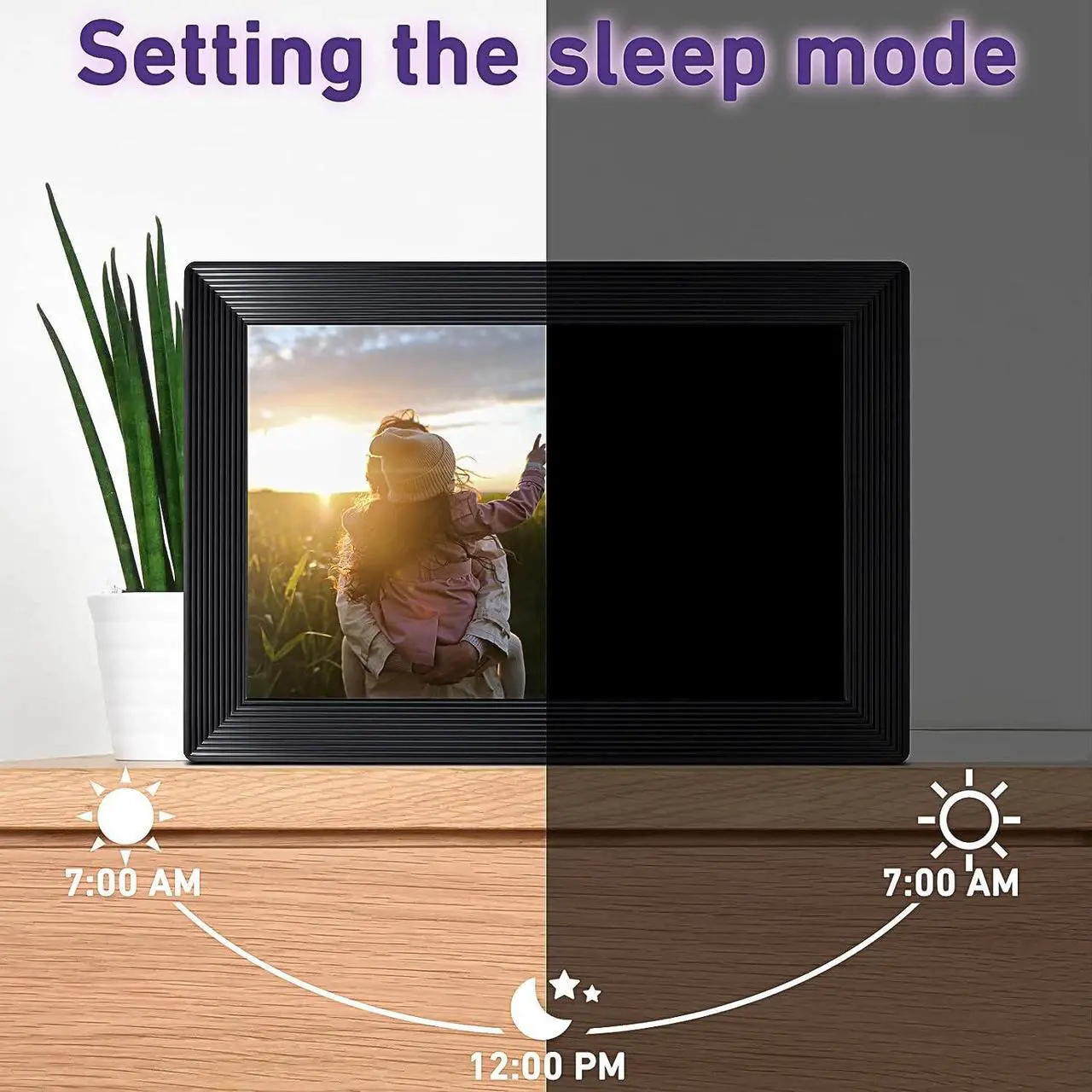 Alt view image 5 of 7 - FRAMEO 10.1 inch WiFi Digital Photo Frame 1280x800 HD IPS Touch Screen, Digital Picture Frame with 32GB Internal Memory, Auto-Rotate, via Frameo App from Anywhere, Black, Welcome to consult