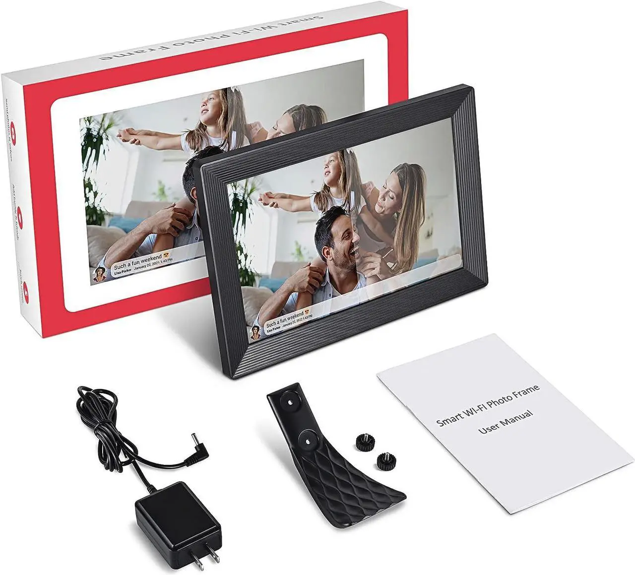 Alt view image 7 of 7 - FRAMEO 10.1 inch WiFi Digital Photo Frame 1280x800 HD IPS Touch Screen, Digital Picture Frame with 32GB Internal Memory, Auto-Rotate, via Frameo App from Anywhere, Black, Welcome to consult