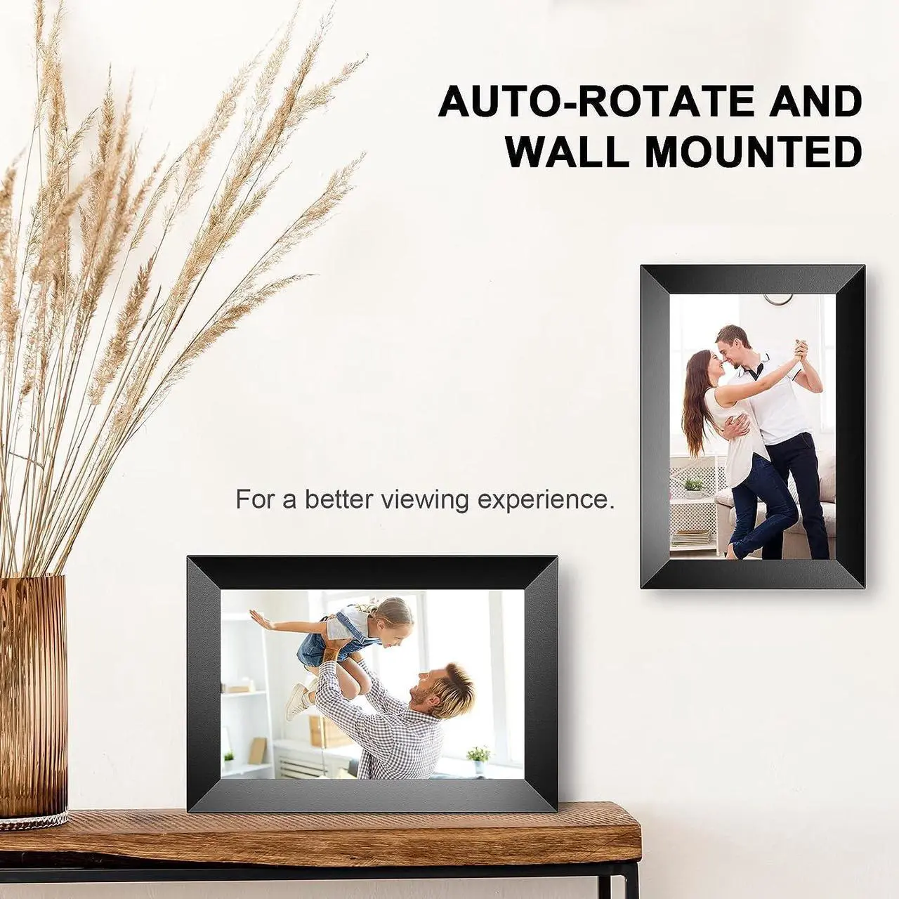 Alt view image 4 of 7 - BOFIDAR Digital Photo Frame, WiFi Digital Picture Frames with 10.1 Inch Touch Screen, Instantly Share Photos Anywhere via Frameo APP, 16GB Smart Picture Frame for Grandma,Wall Mountable,Black