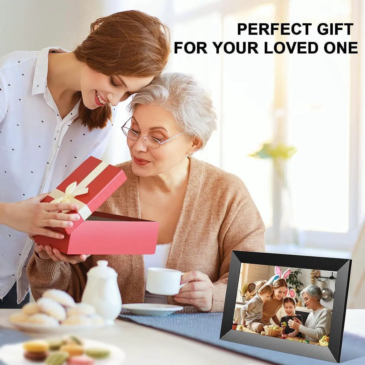 Alt view image 7 of 7 - BOFIDAR Digital Photo Frame, WiFi Digital Picture Frames with 10.1 Inch Touch Screen, Instantly Share Photos Anywhere via Frameo APP, 16GB Smart Picture Frame for Grandma,Wall Mountable,Black