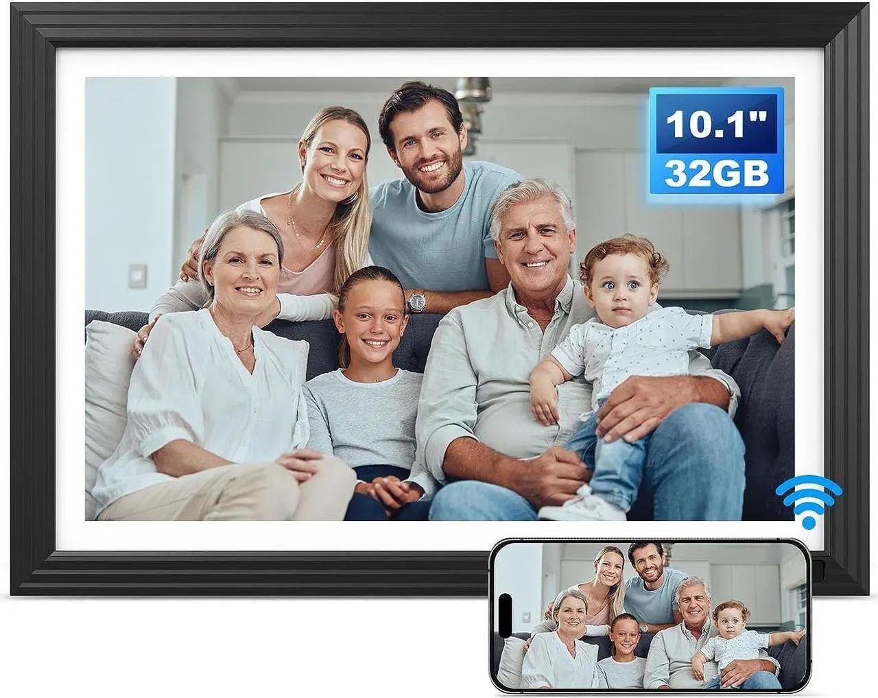 Main image of Arktronic 10.1 Inch Digital Picture Frame 32GB, WiFi Digital Photo Frame with HD IPS Touch Screen, Smart Electronic Picture Frame, Instantly Share Photos/Videos via App & Email,Gift for Grandparents