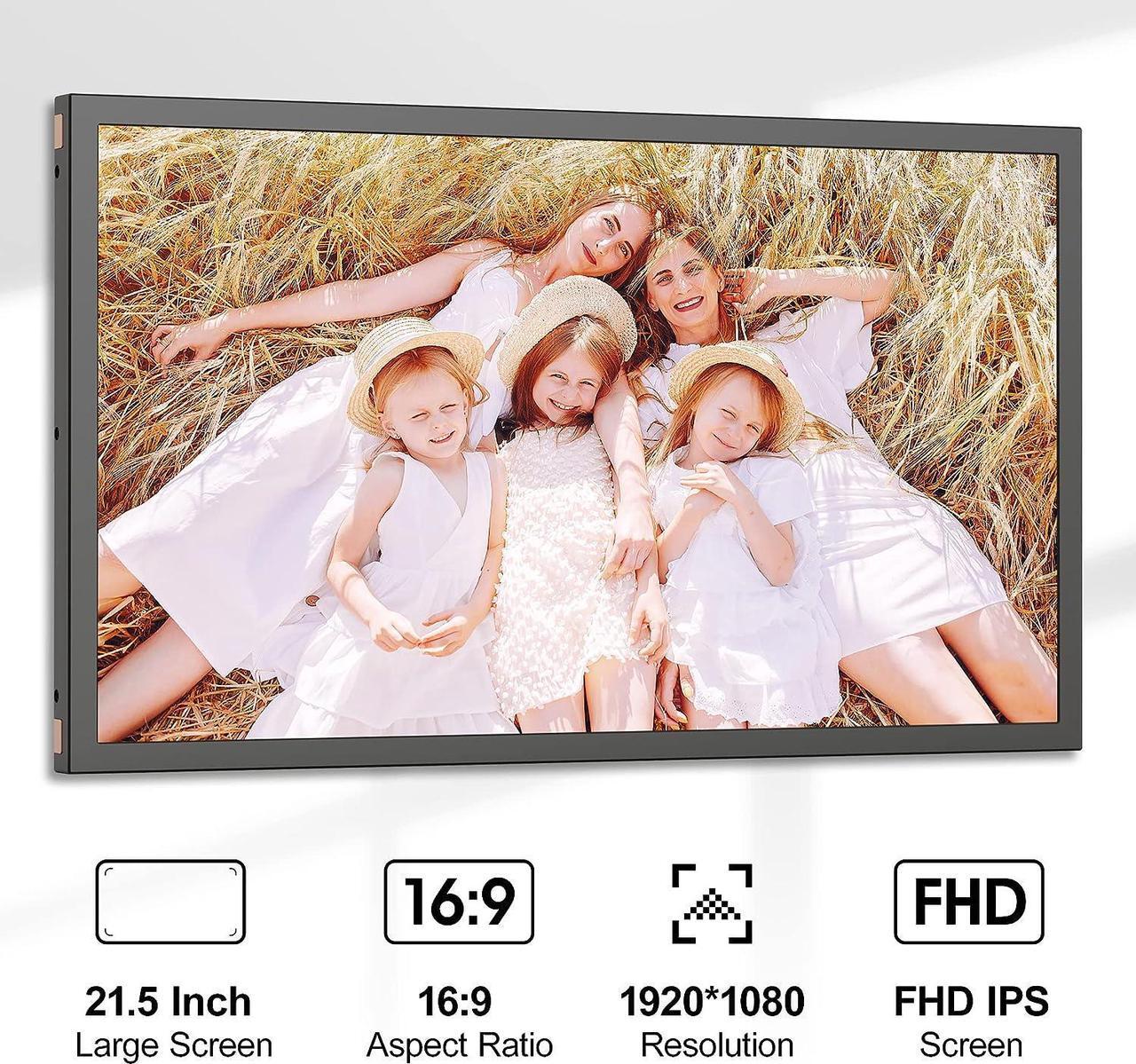 Alt view image 3 of 6 - FULLJA21.5inchWiFiSmartDigitalPictureFrame - Digital Picture Frame with WiFi, HD 1080P, Auto Rotate, Light Sensor, Share Photos&Videos via App, Email, Gift for Grandparents and Friends