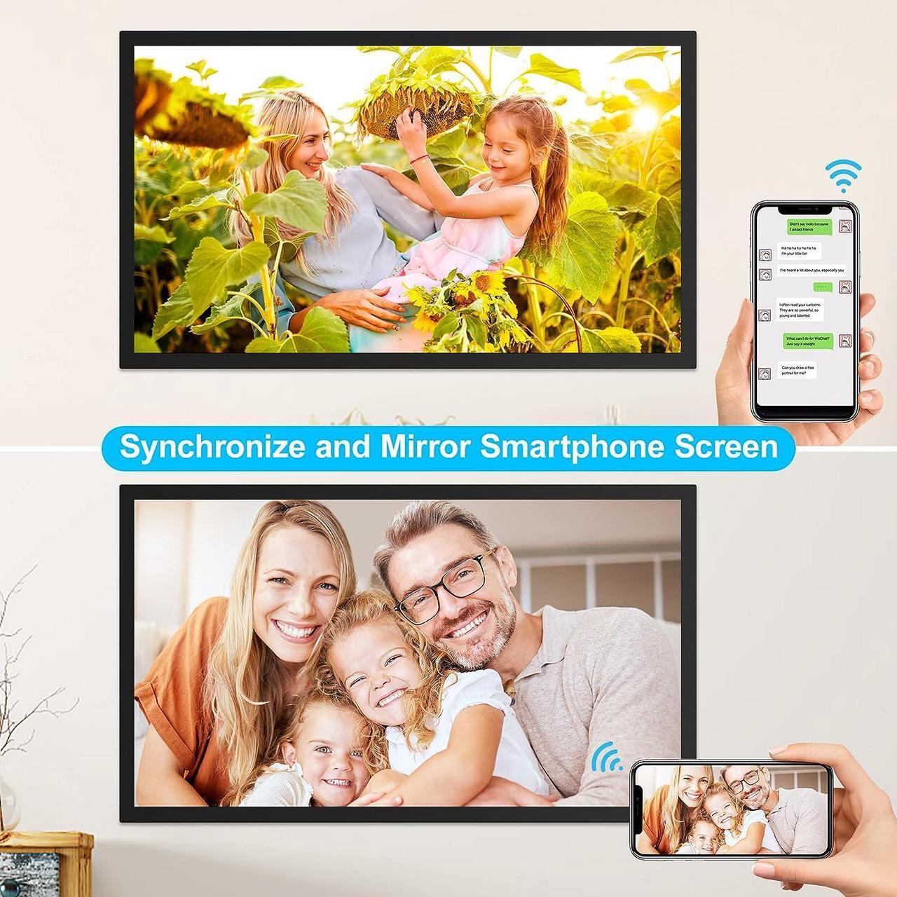 Alt view image 6 of 6 - FULLJA21.5inchWiFiSmartDigitalPictureFrame - Digital Picture Frame with WiFi, HD 1080P, Auto Rotate, Light Sensor, Share Photos&Videos via App, Email, Gift for Grandparents and Friends
