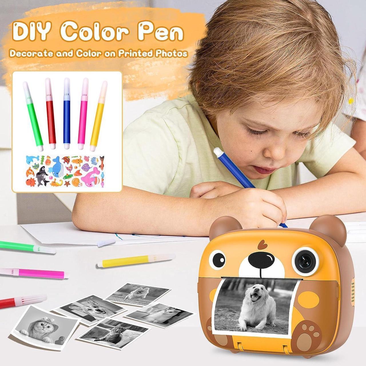 Alt view image 6 of 7 - Kids Instant Camera for 3-12 Years Old Kids Toddlers Childrens Boys Girls Christmas Birthday Gifts 2.0 Inch Screen 12MP / 1080P HD Video Camera Baby Instant Print Digital Camera, Welcome to consult