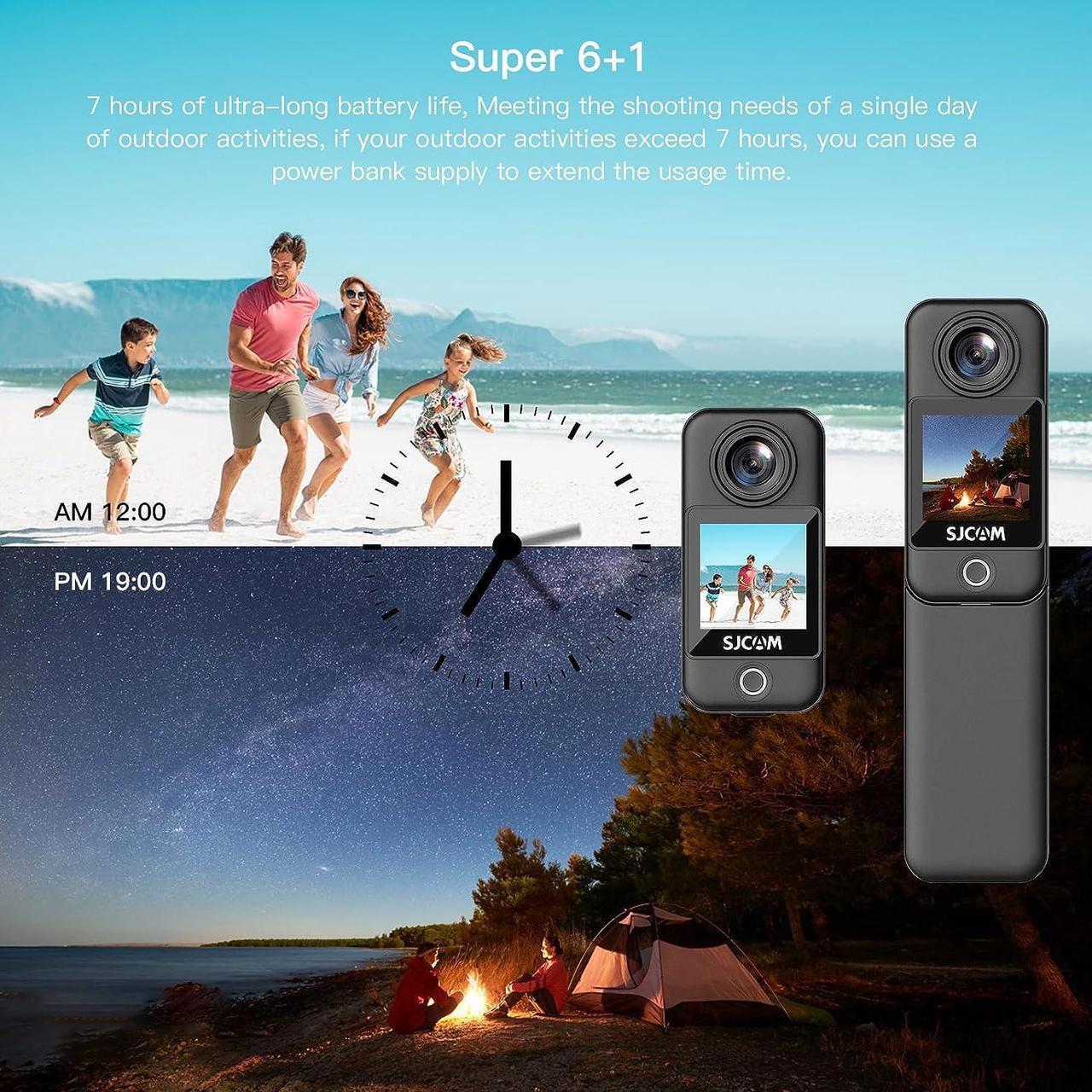 Alt view image 3 of 7 - SJCAM C300 4K 20MP Action Camera Wearable Handheld, 7 Hours Battery Life, Touch Screen, 6-Axis Stabilizer, 154° FOV 8X Zoom, Waterproof Camera Underwater 98ft, 5G WiFi 720P Live, 32G SD Card and Kits