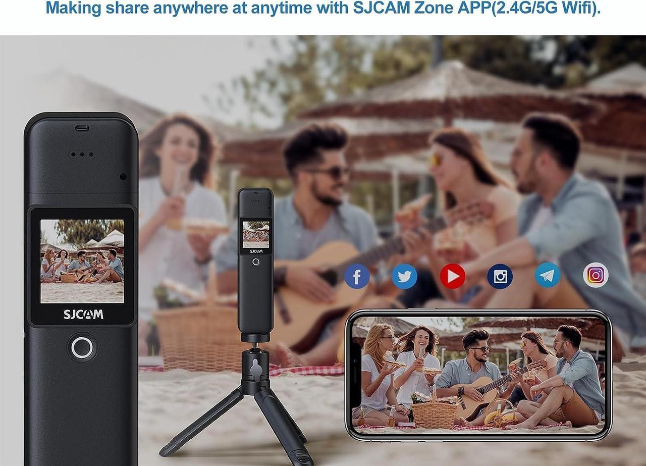 Alt view image 6 of 7 - SJCAM C300 4K 20MP Action Camera Wearable Handheld, 7 Hours Battery Life, Touch Screen, 6-Axis Stabilizer, 154° FOV 8X Zoom, Waterproof Camera Underwater 98ft, 5G WiFi 720P Live, 32G SD Card and Kits