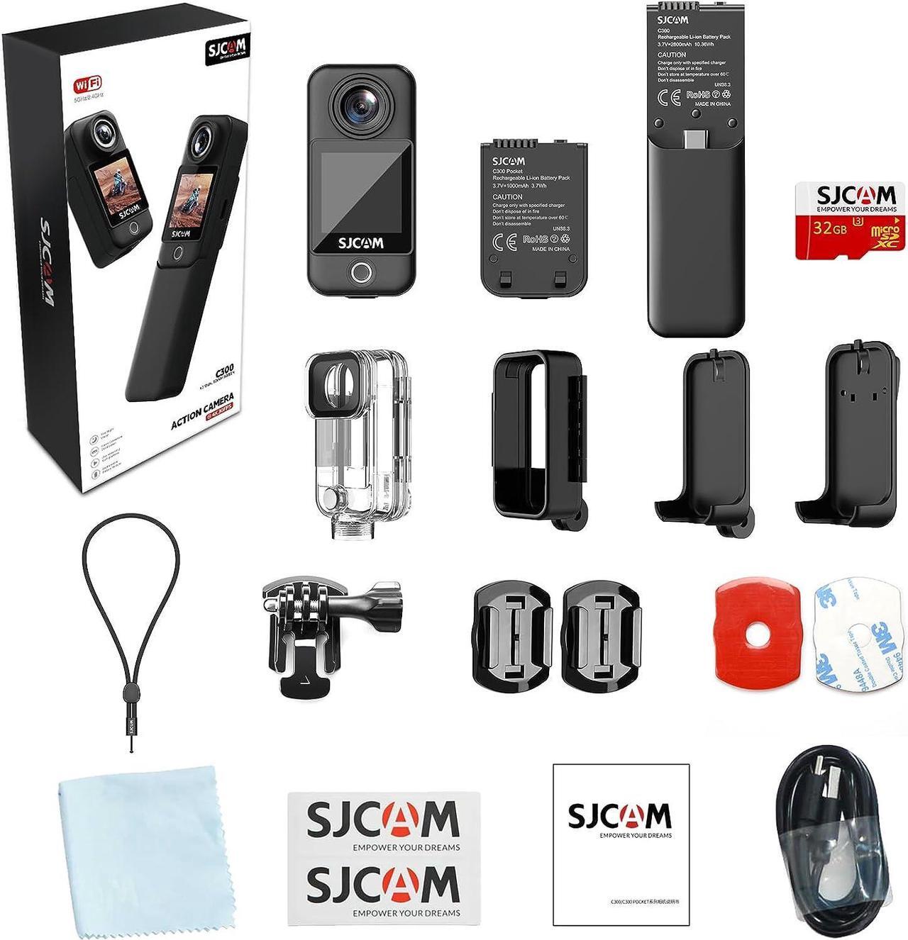 Alt view image 7 of 7 - SJCAM C300 4K 20MP Action Camera Wearable Handheld, 7 Hours Battery Life, Touch Screen, 6-Axis Stabilizer, 154° FOV 8X Zoom, Waterproof Camera Underwater 98ft, 5G WiFi 720P Live, 32G SD Card and Kits