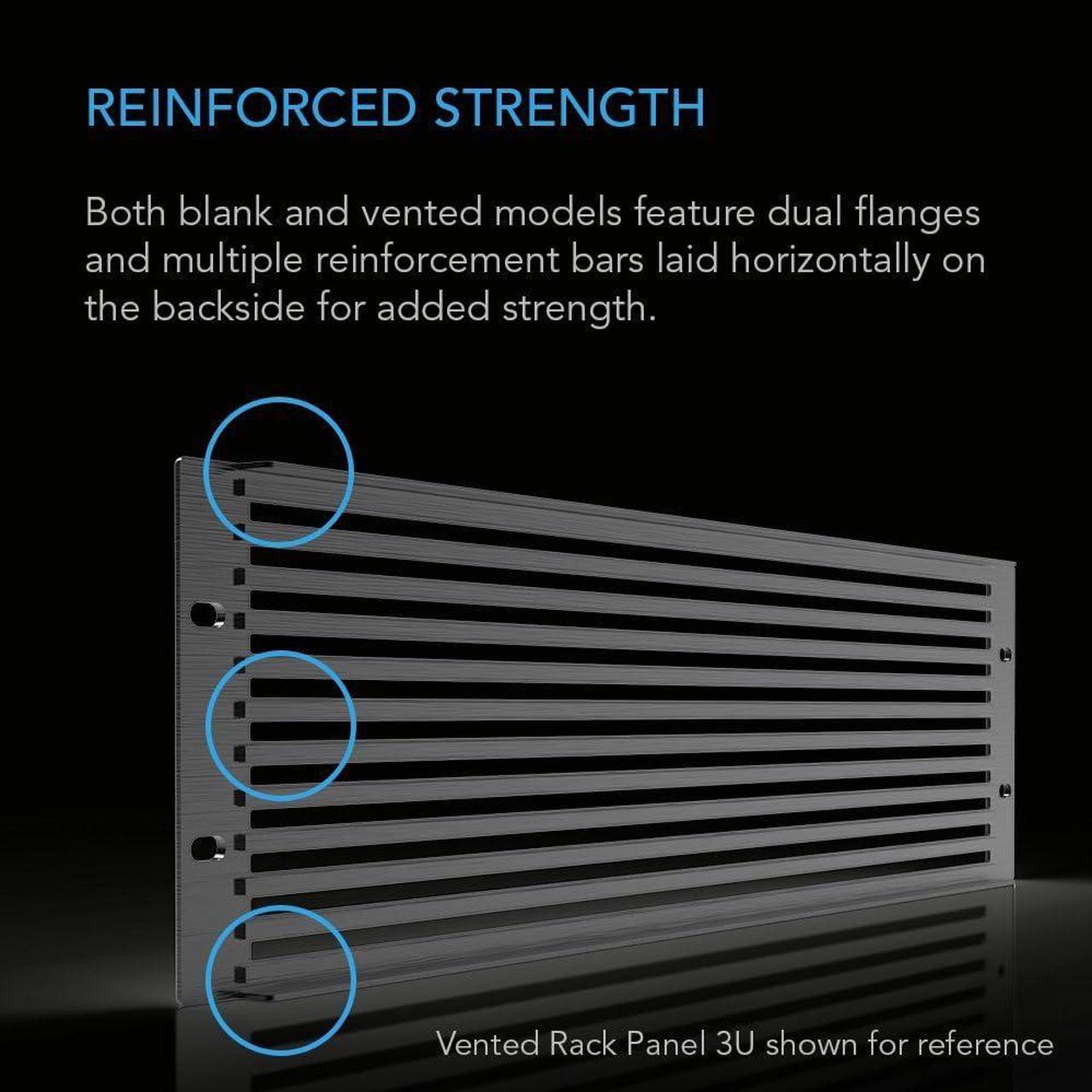 Alt view image 4 of 5 - Rack Panel Accessory Vent 3U Space for 19" Rackmount, Premium Aluminum Build and Anodized Finish