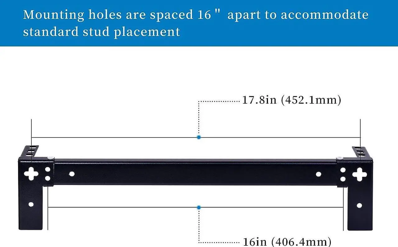 Alt view image 3 of 7 - RackPath 1U Vertical Wall Mount Rack - Heavy Duty 125lbs Capacity Vertical Mounting Bracket, Welcome to consult