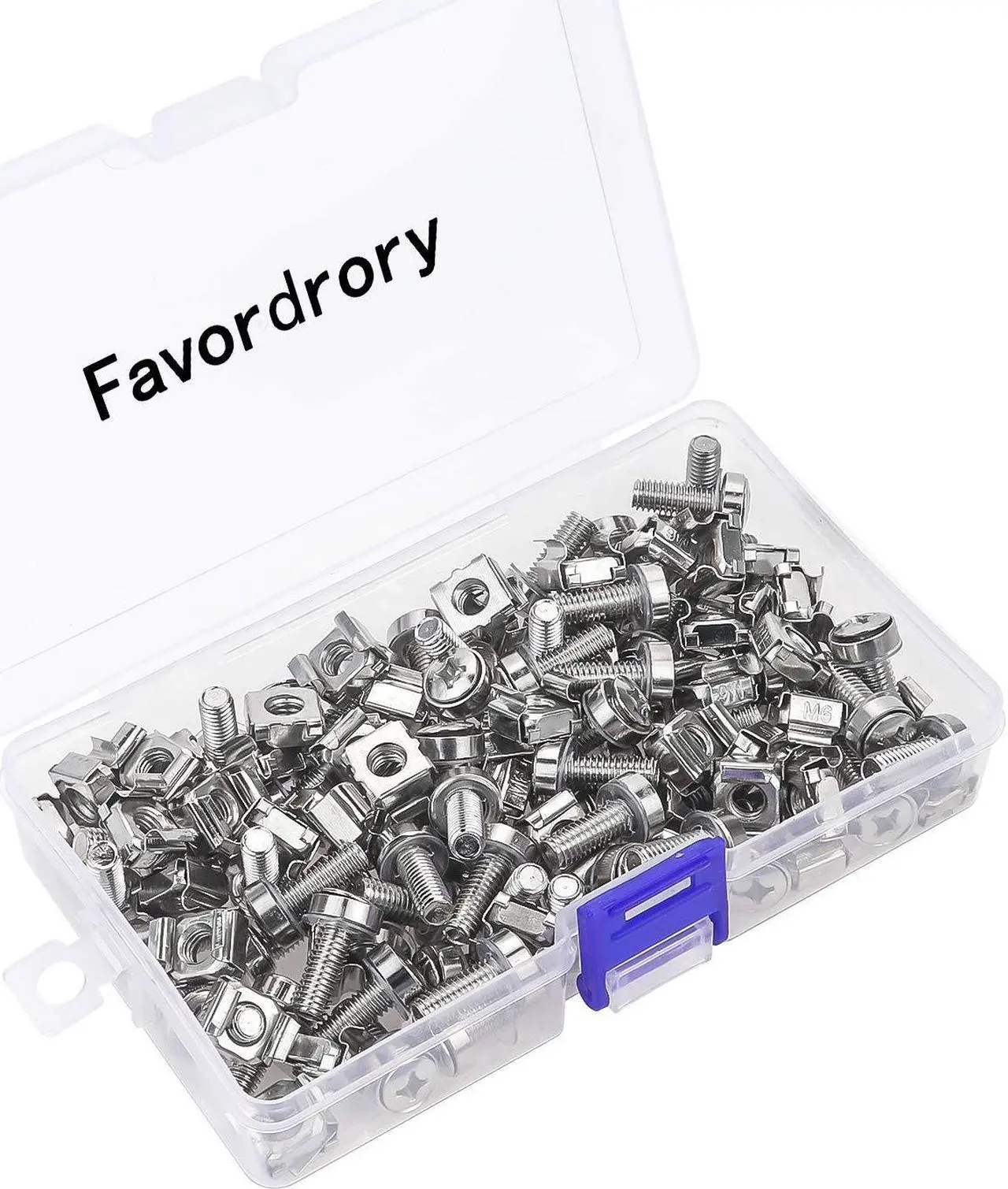 Alt view image 2 of 7 - Rack Mount Cage Nuts, Screws and Washers for Rack Mount Server Cabinet, Rack Mount Server Shelves, Routers, Silver (M6 x 20mm)