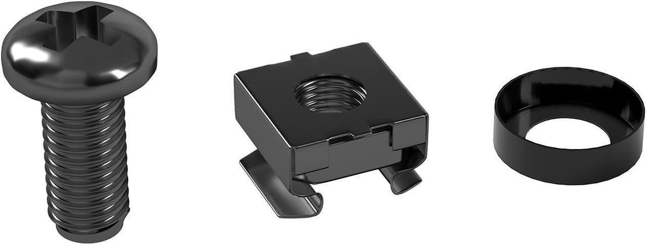 Alt view image 5 of 7 - LMS Data M6 Cage Nuts and Screws - Panel Rack Mount Equipment for Rack Mount Server 19x10 inch Cabinet, Patch Panel, Server Shelves Fixing and Installation - Black 50-Pack Rack Screws and Cage Nuts