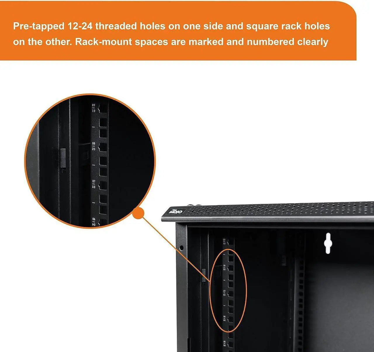 Alt view image 4 of 6 - TECMOJO Wall Mount Server Cabinet IT Network Rack Enclosure Lockable Door and Side Panels Black (Black, Standard 9U/Glass Door), Welcome to consult