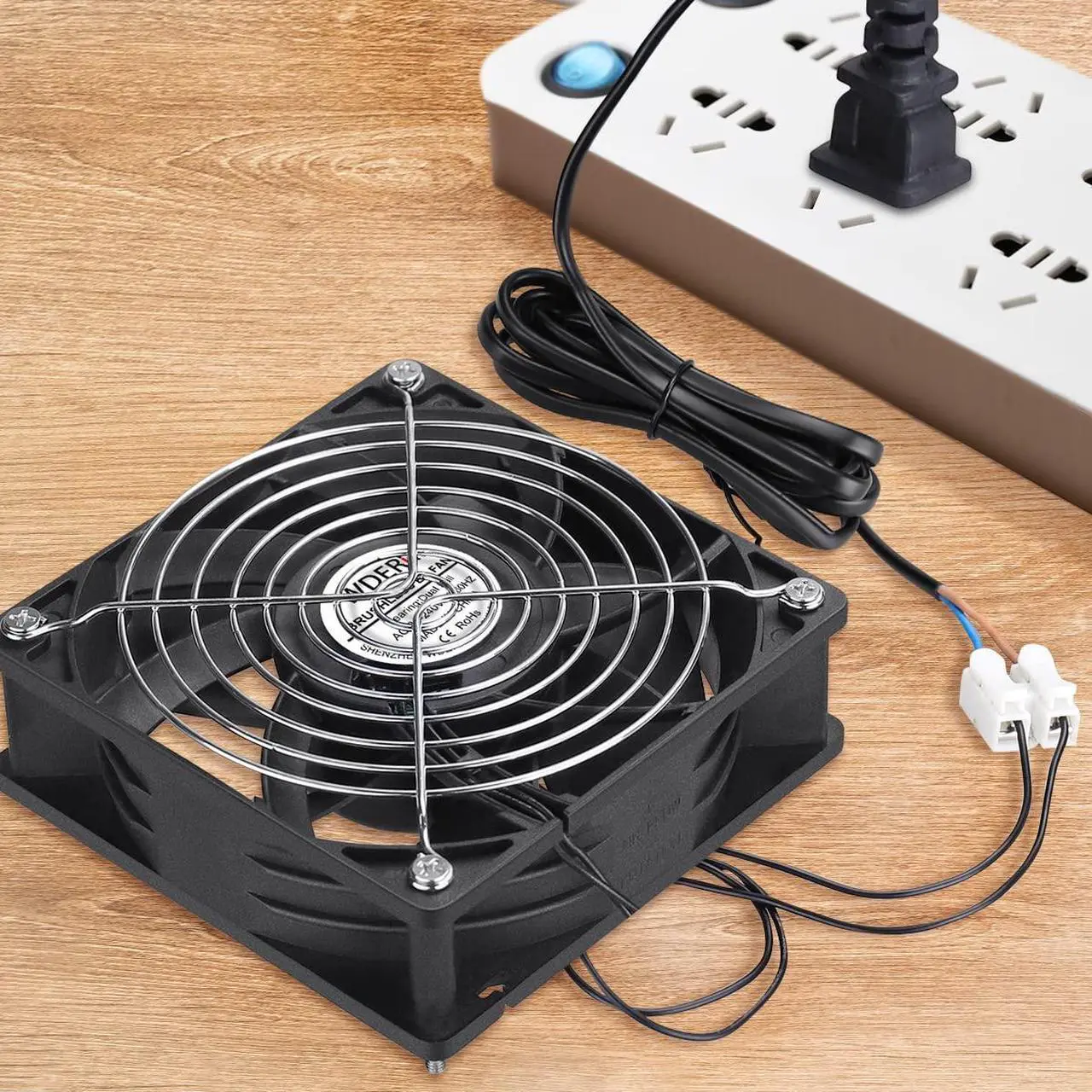 Alt view image 6 of 7 - EC 120mm x 38mm Axial Fan AC 110v 120v 220v 240v Ball Bearing High Airflow for Server Rack Industrial Case Exhaust Cooling