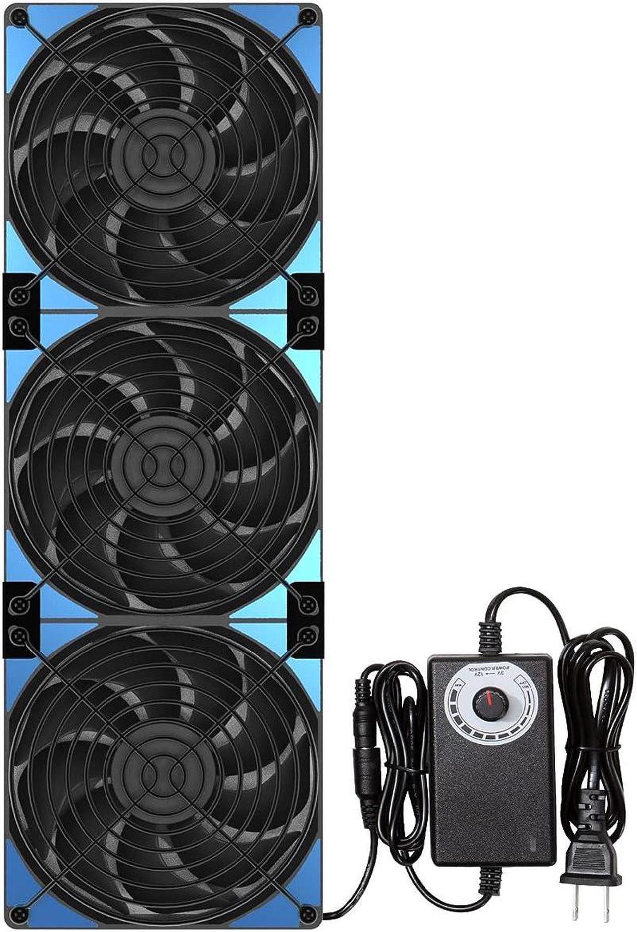 Main image of 120mmx3 360mm Adjustable Computer PC Vent Fans 3-12V Speed Controller for Chicken Coop Rack Space Window Wall Cabinet Server Mining Rig Exhaust Cooling, Welcome to consult