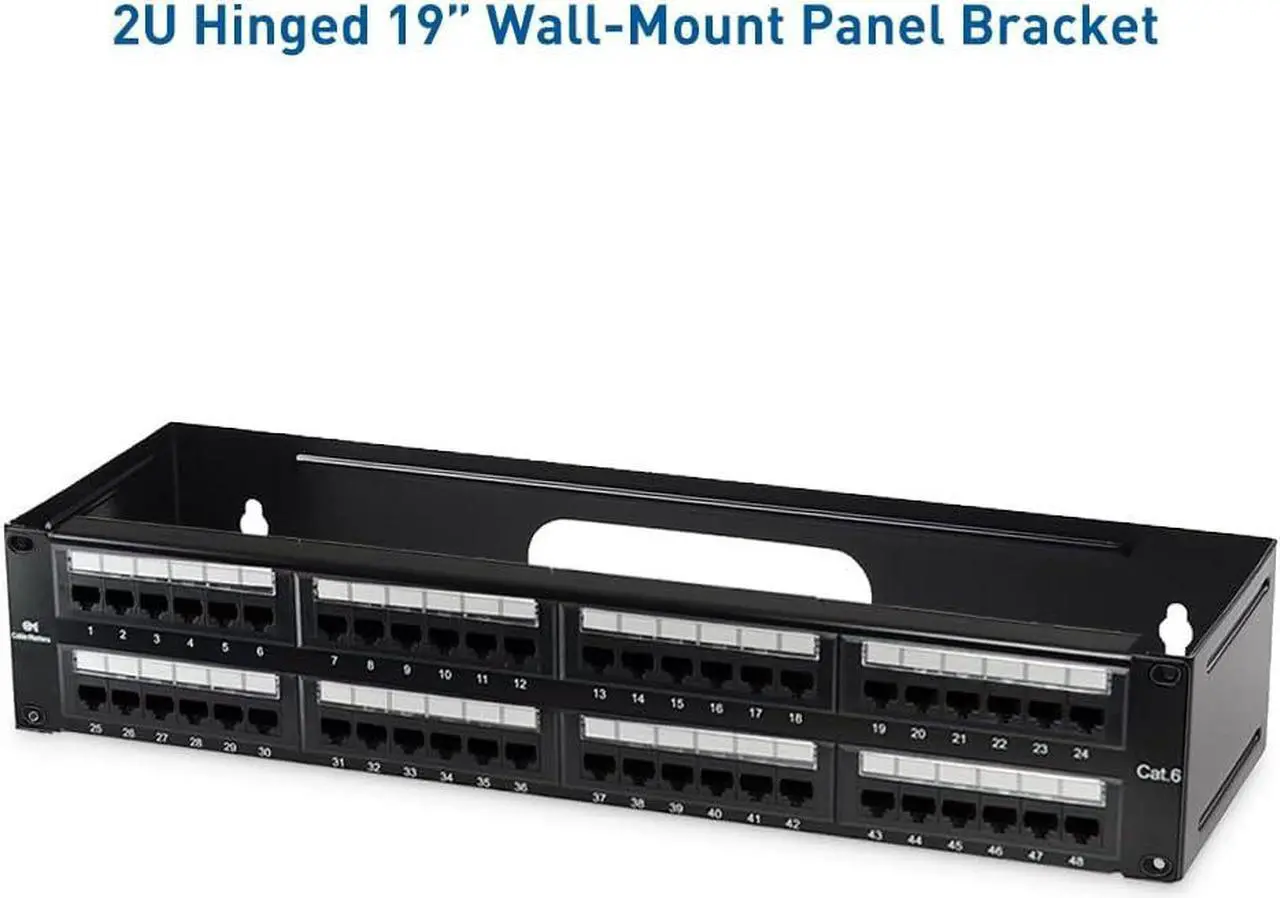 Alt view image 3 of 7 - Cable Matters 2U Hinged 19" Wall Mount Panel Bracket, 55.1 Lbs Max Load, 2U Rack, 19 Inch Rack, 19-Inch Wall Mount Bracket/WallMount Patch Panel
