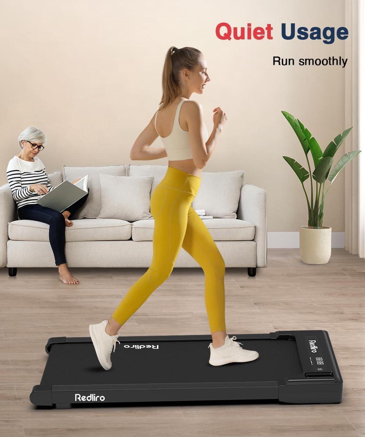 Alt view image 6 of 7 - Redliro Walking Pad Treadmill Under Desk, Portable Mini Treadmill with Remote Control, Bluetooth, 265lbs Max Weight, Installation-Free Jogging Machine for Home/Office