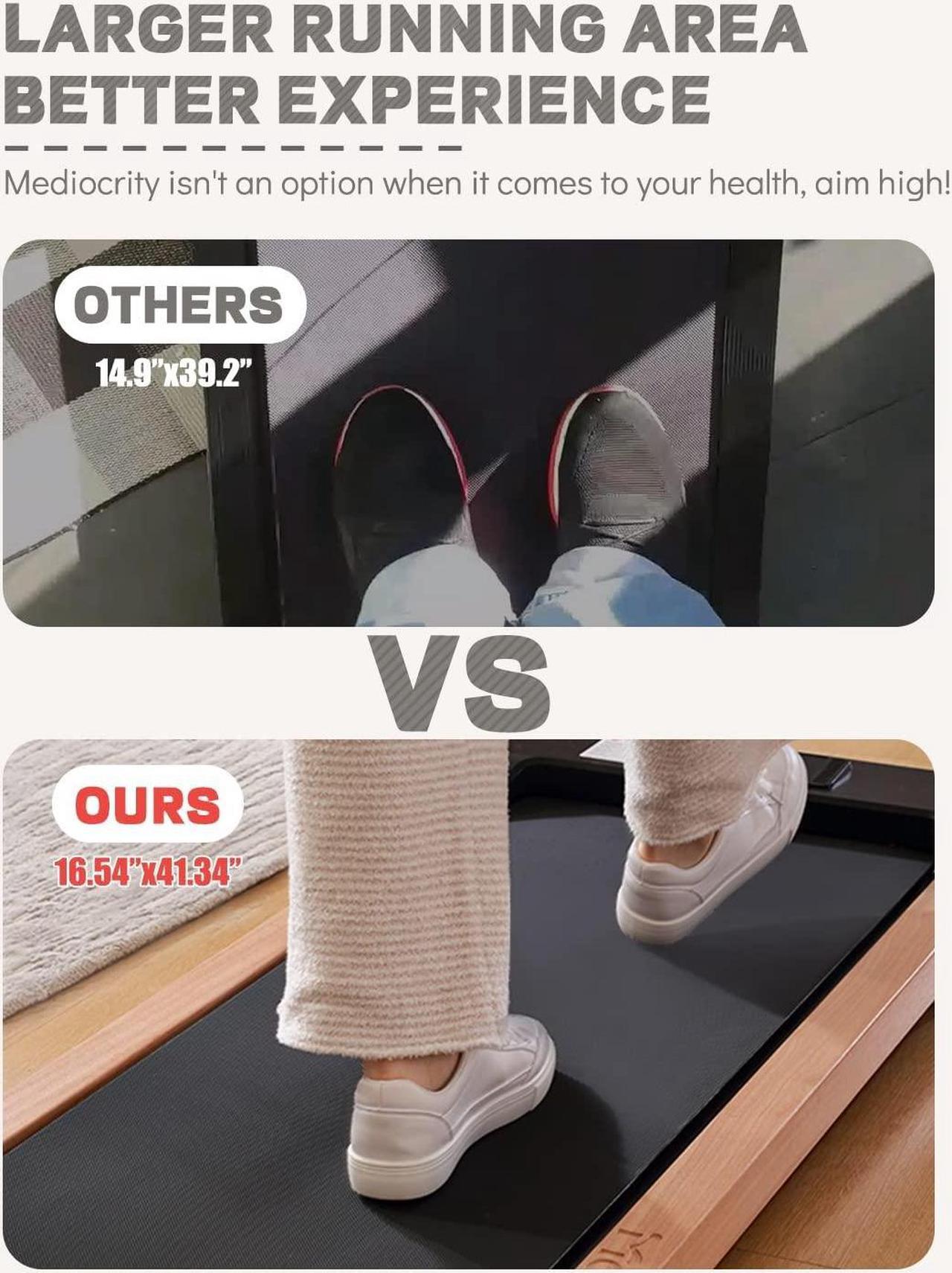 Alt view image 2 of 7 - Maksone Under Desk Treadmill, Expert of Wooden Walking Pad, Walking Jogging Machine with Remote Control, Installation-Free