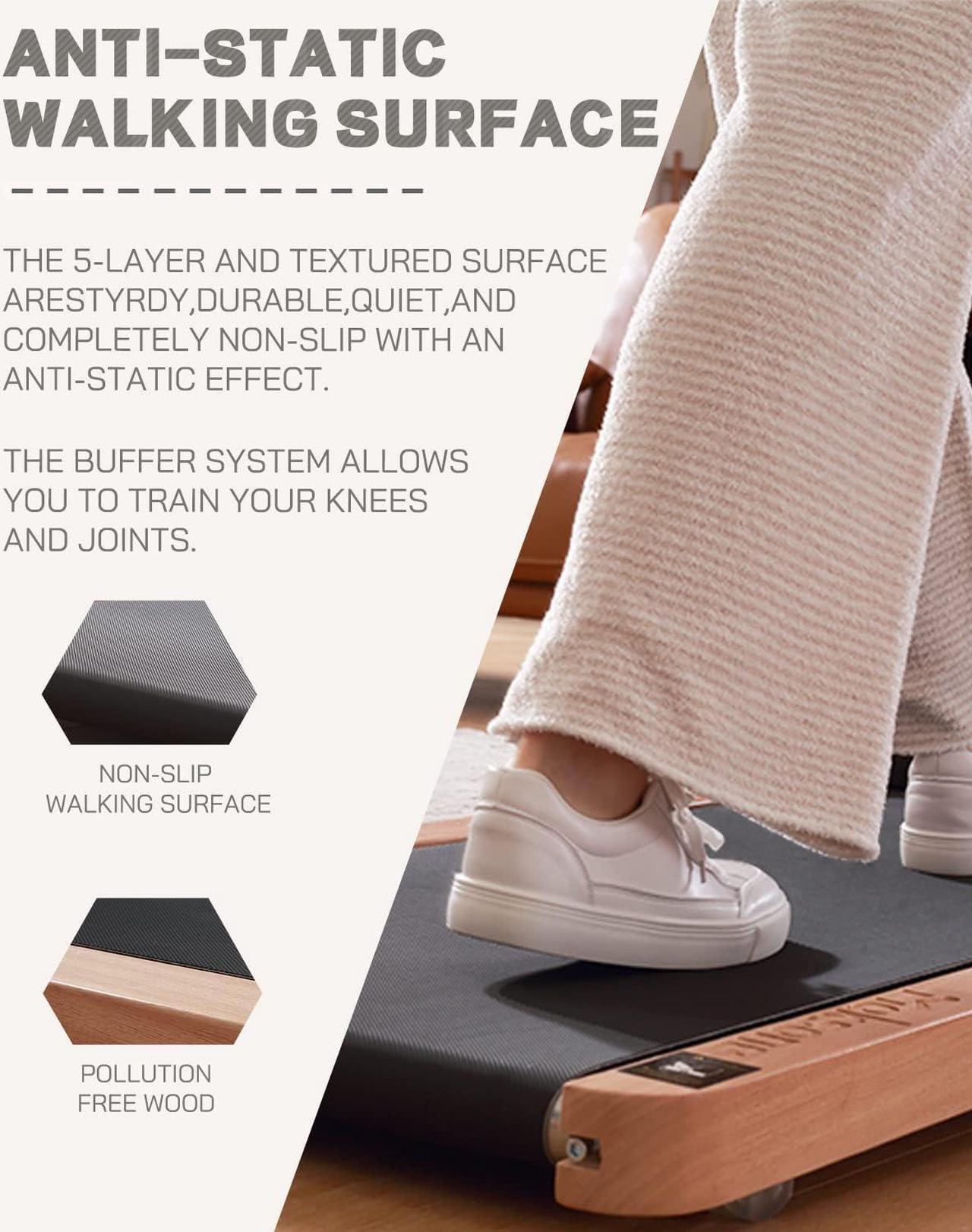 Alt view image 4 of 7 - Maksone Under Desk Treadmill, Expert of Wooden Walking Pad, Walking Jogging Machine with Remote Control, Installation-Free