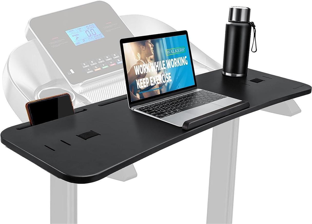 Main image of Nnewvante Treadmill Desk Attachment,Treadmill Laptop Holder for Tablets Laptops,Bamboo Laptop Stand for Treadmill Workstation Handrail up to 35.5", Black